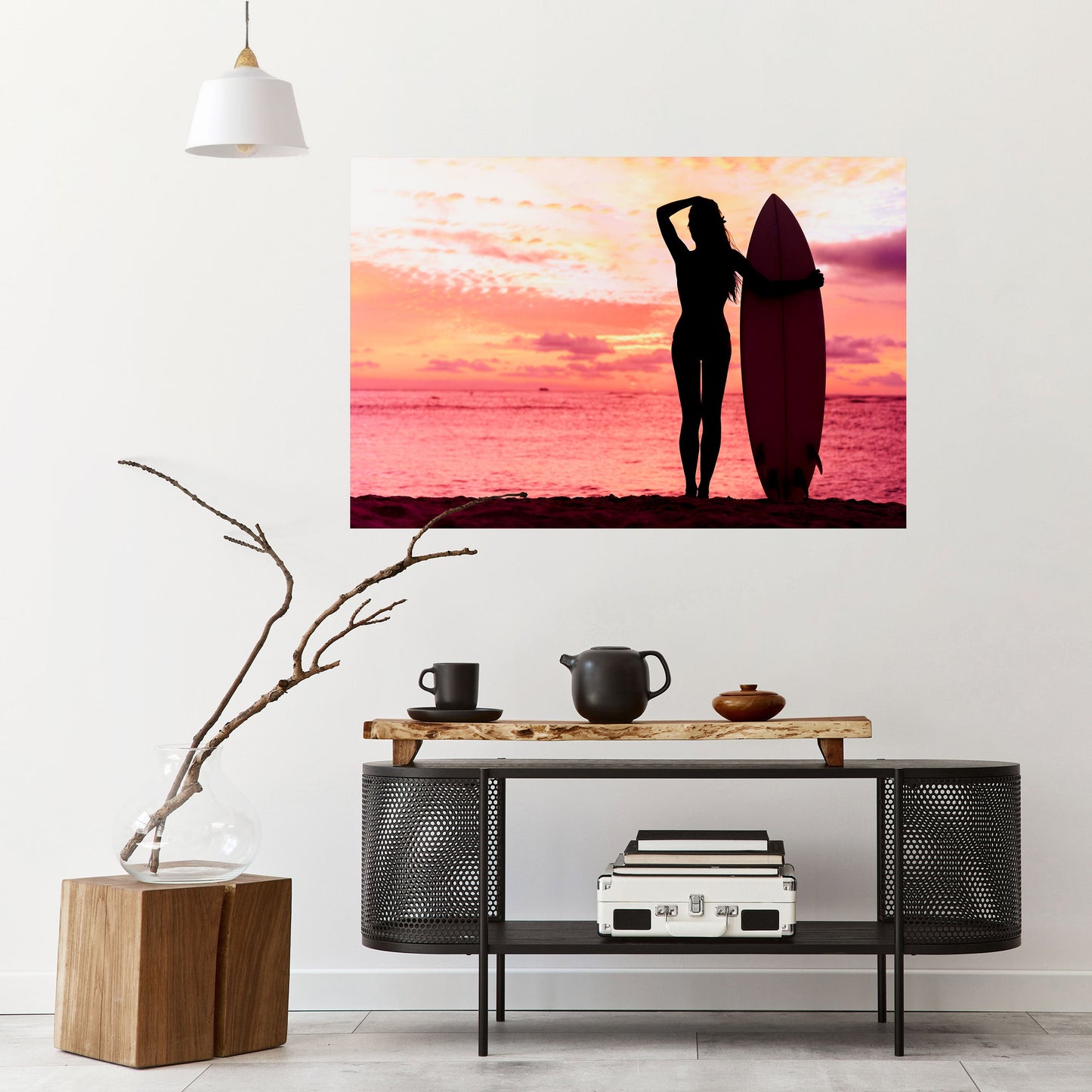 Poster orizzontale staccabile e attaccabile SUNSET SURF SPIRIT