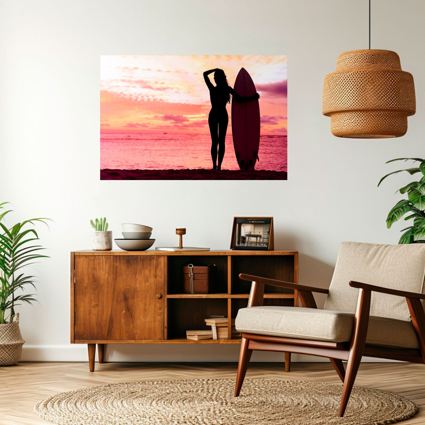 Poster orizzontale staccabile e attaccabile SUNSET SURF SPIRIT