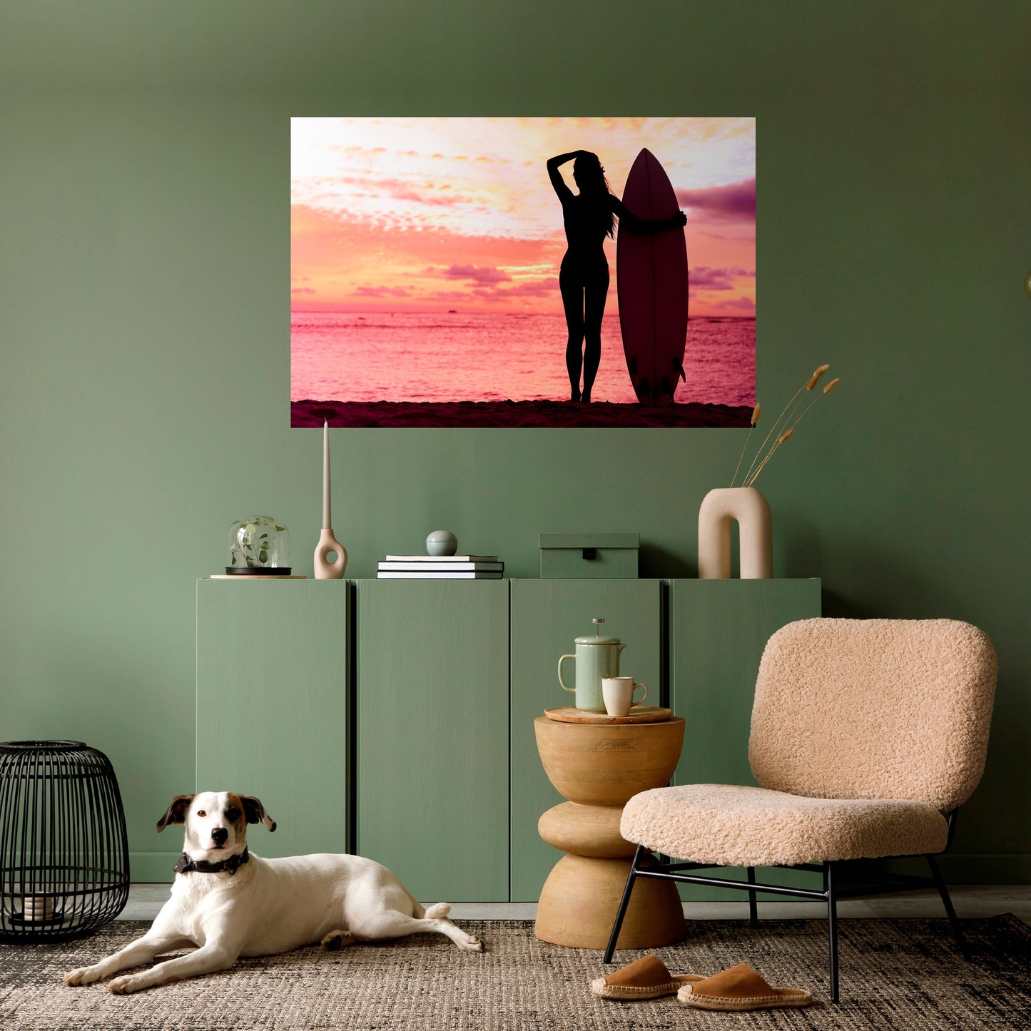 Poster orizzontale staccabile e attaccabile SUNSET SURF SPIRIT