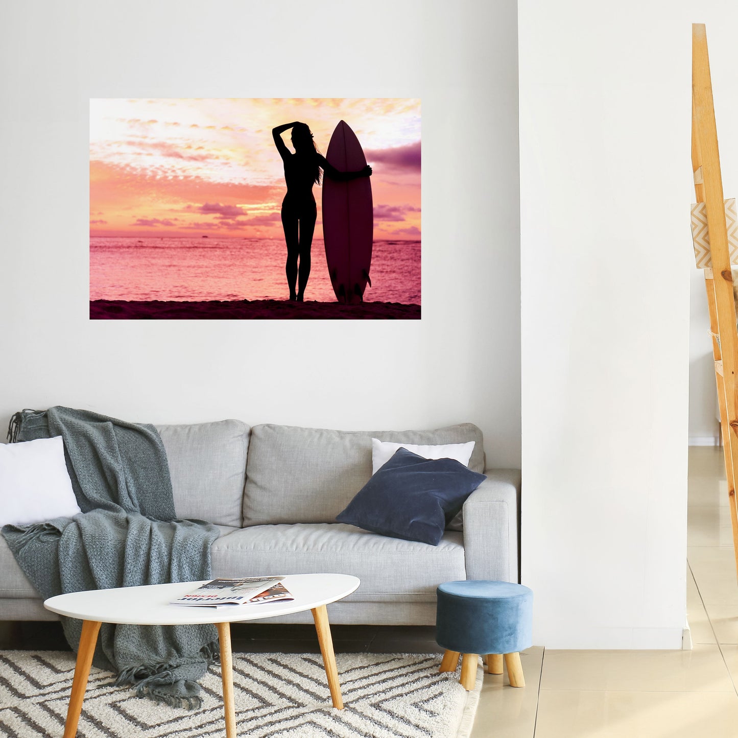 Poster orizzontale staccabile e attaccabile SUNSET SURF SPIRIT