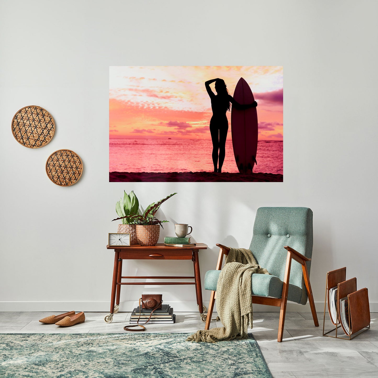 Poster orizzontale staccabile e attaccabile SUNSET SURF SPIRIT