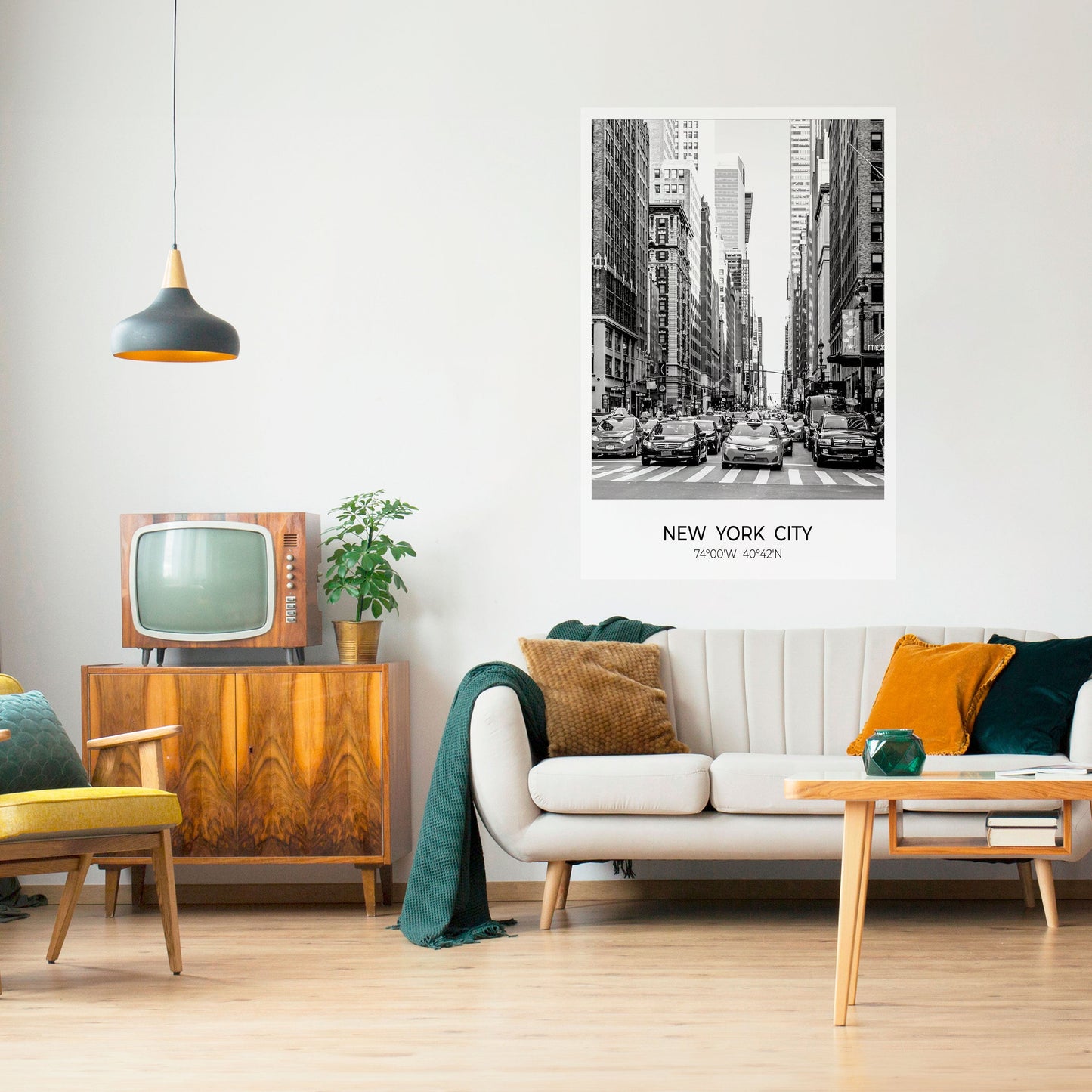Poster verticale staccabile e attaccabile con le vibrazioni di New York senza tempo