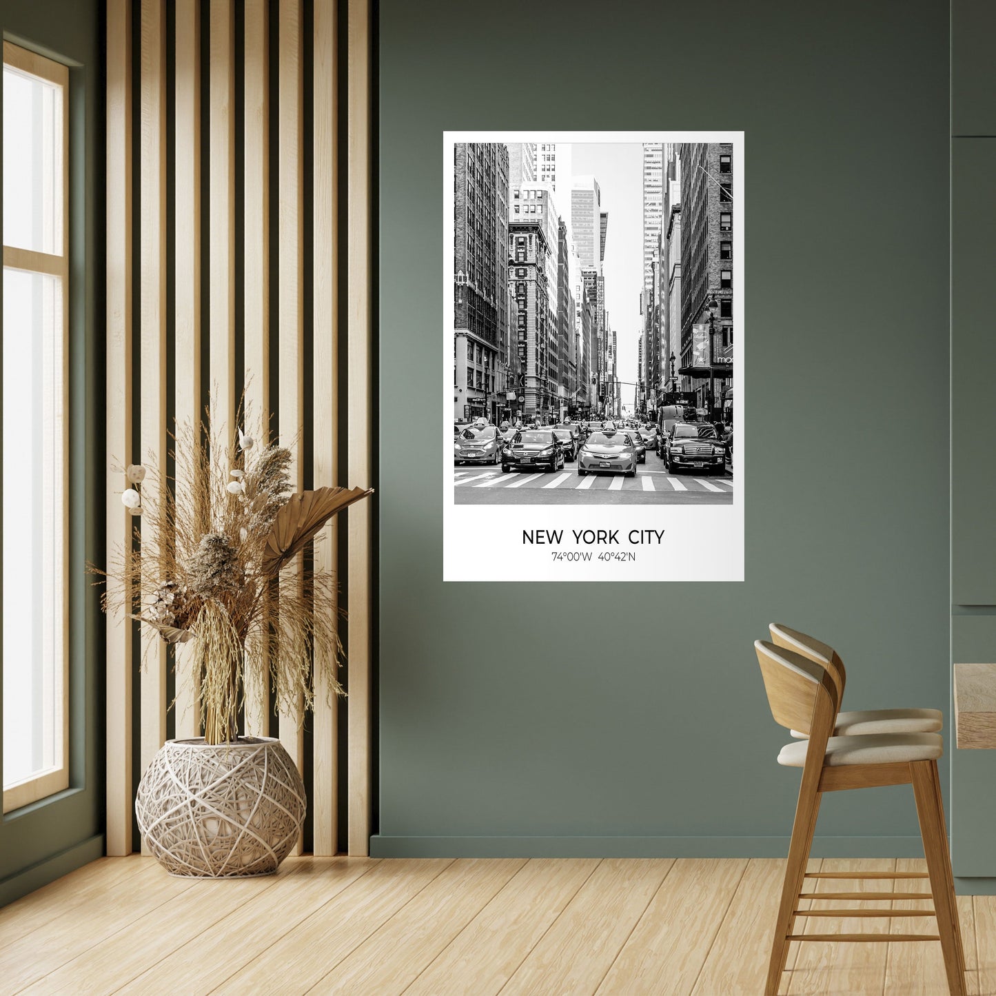 Poster verticale staccabile e attaccabile con le vibrazioni di New York senza tempo