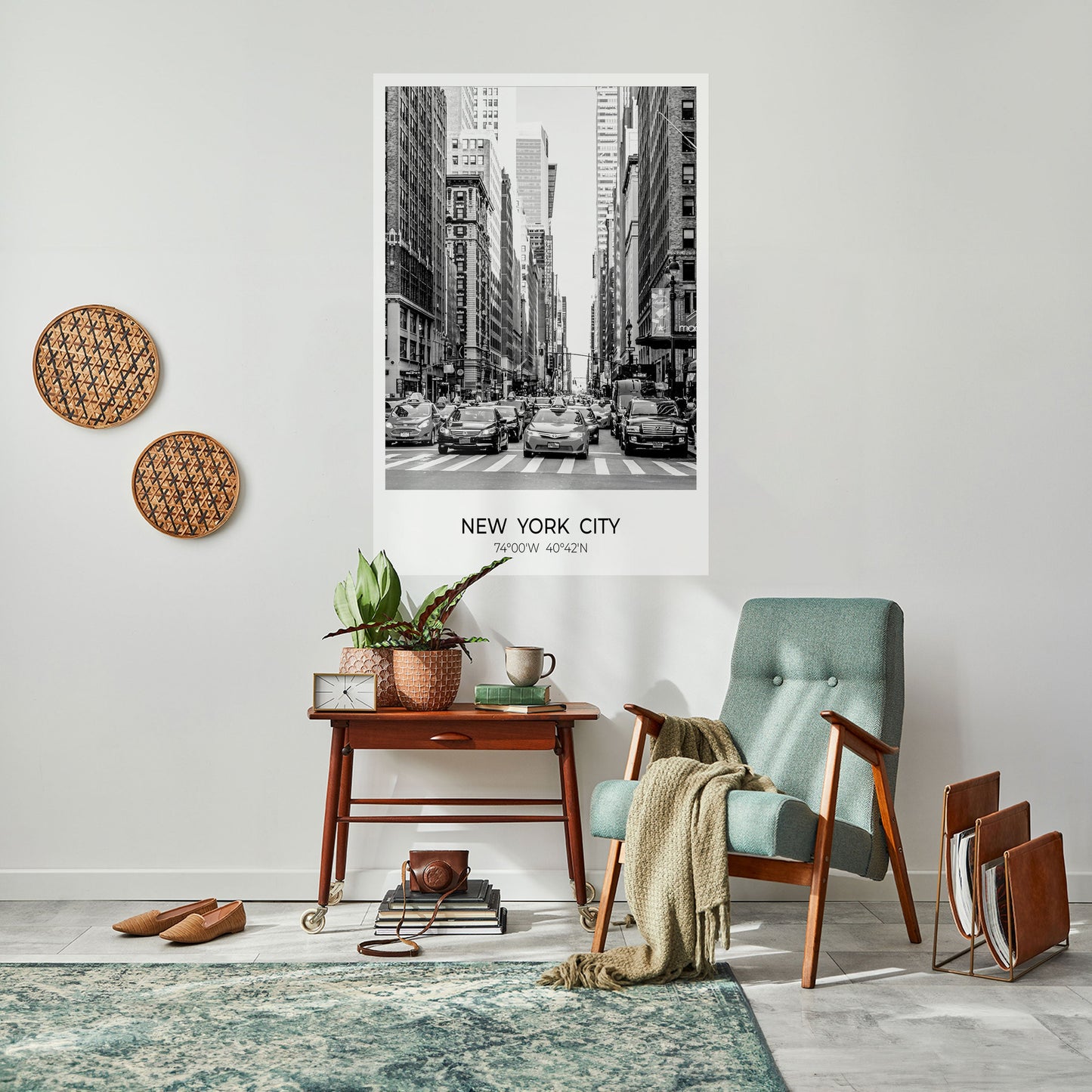 Poster verticale staccabile e attaccabile con le vibrazioni di New York senza tempo