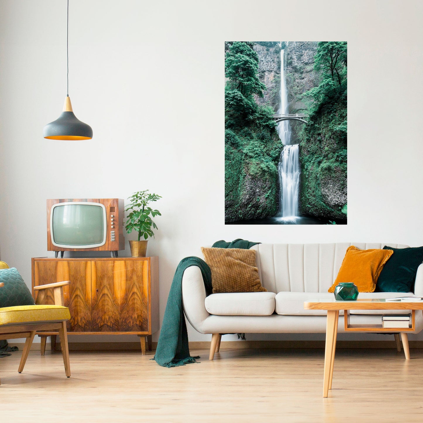 Poster verticale staccabile e attaccabile "MYSTICAL WATERSCAPE BRIDGE"
