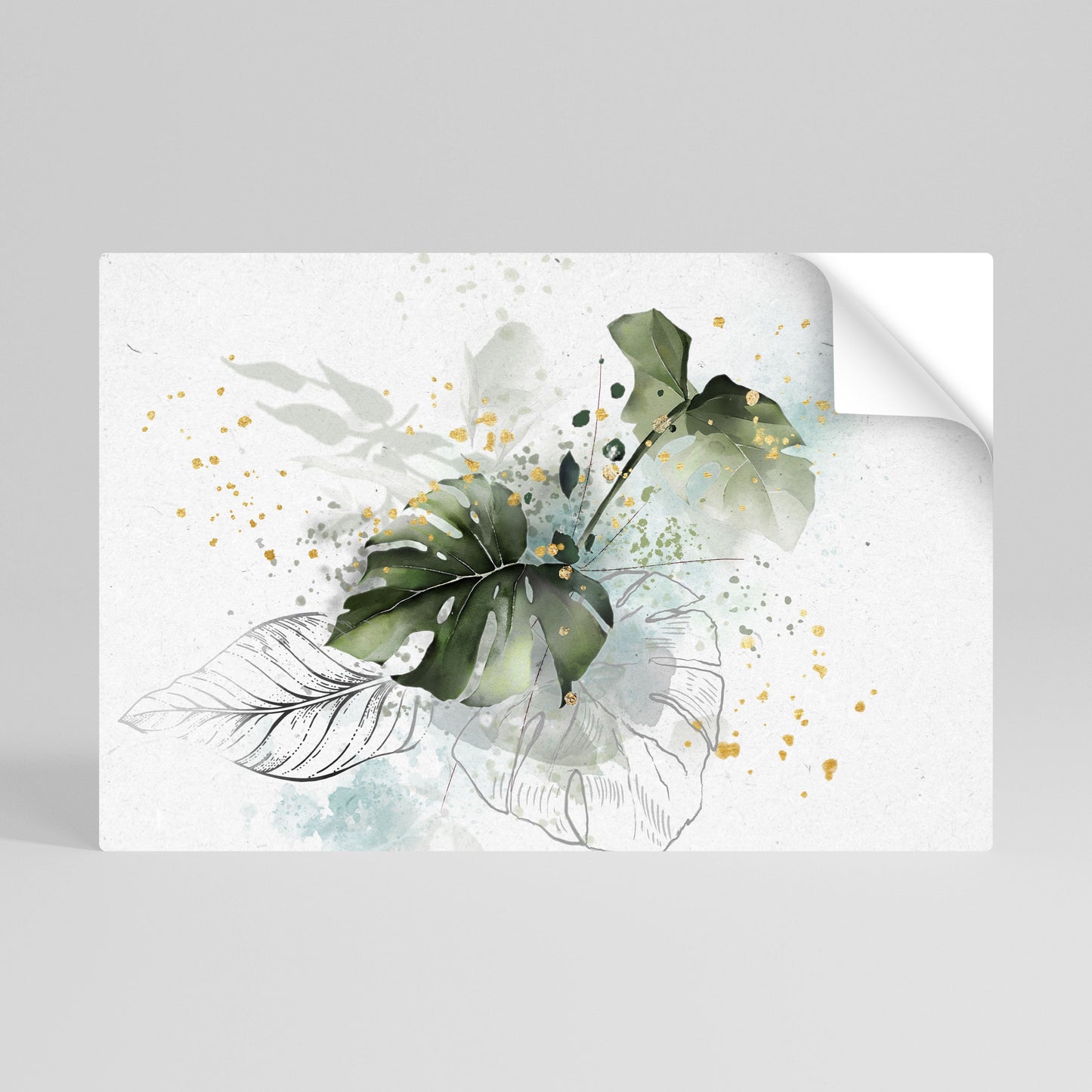 Poster orizzontale staccabile e attaccabile VIVID LEAF SYMPHONY