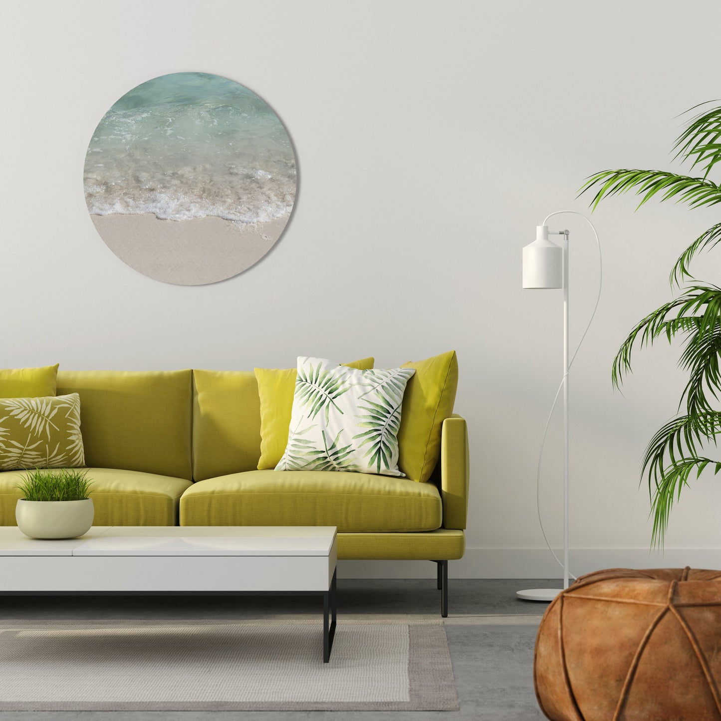 SERENITY BY THE SHORE Round Wall Art