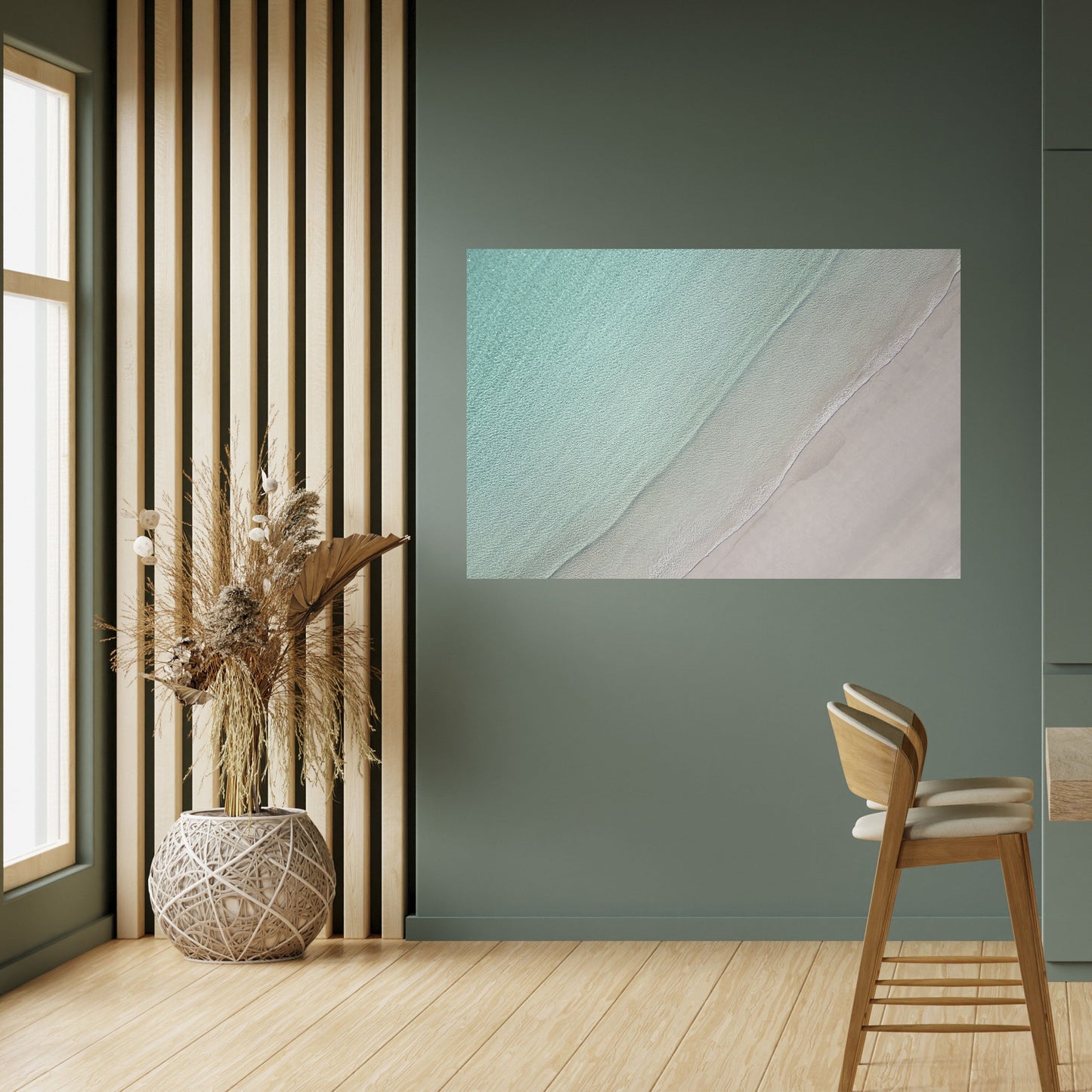 Poster orizzontale staccabile e attaccabile "COASTAL CALM ARTISTRY"