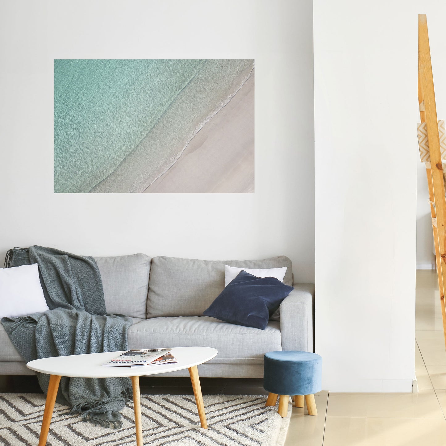 Poster orizzontale staccabile e attaccabile "COASTAL CALM ARTISTRY"