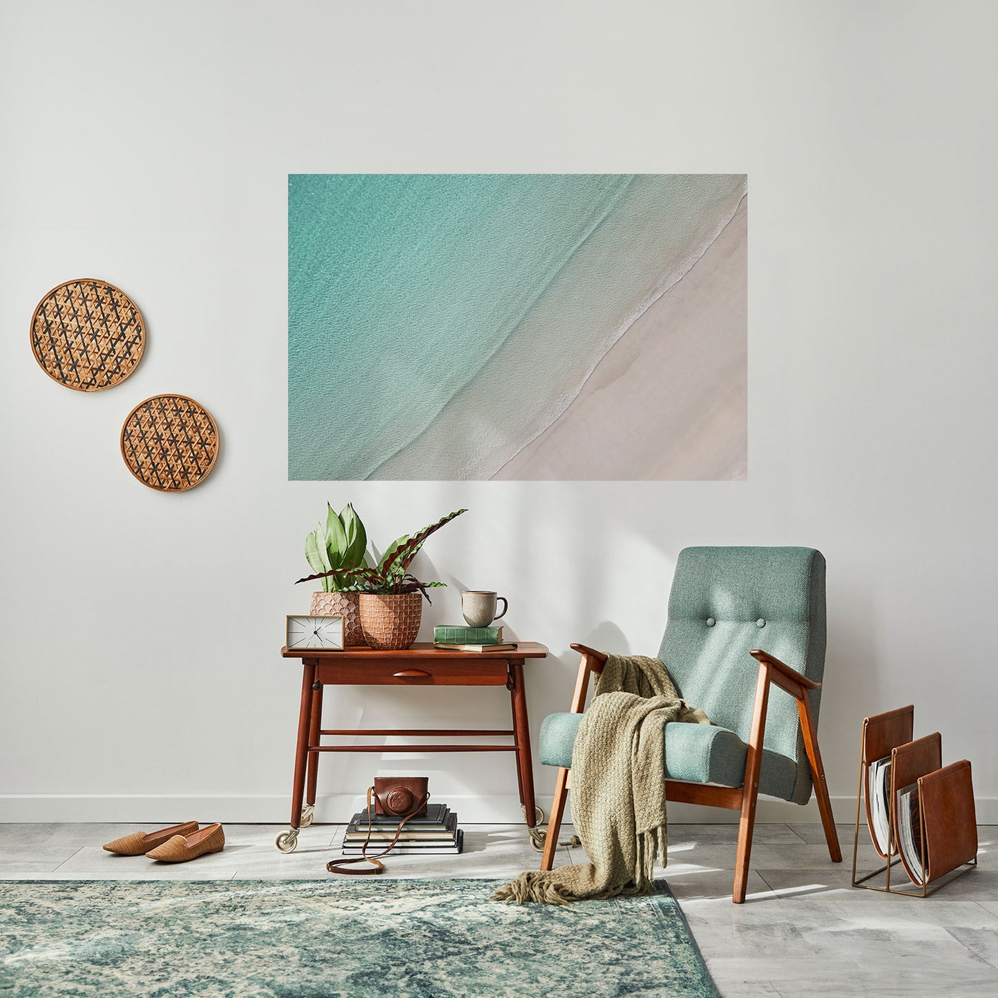 Poster orizzontale staccabile e attaccabile "COASTAL CALM ARTISTRY"
