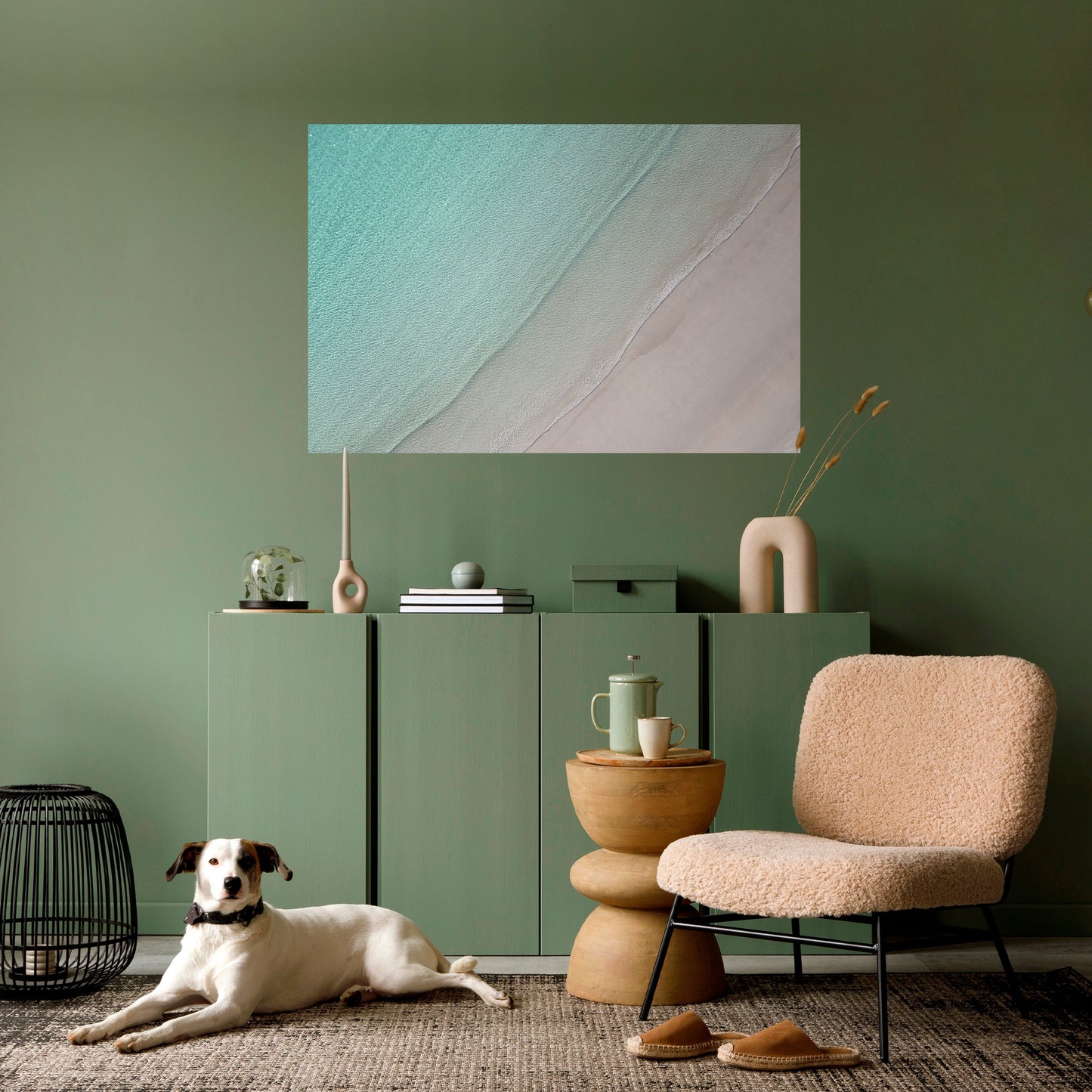 Poster orizzontale staccabile e attaccabile "COASTAL CALM ARTISTRY"