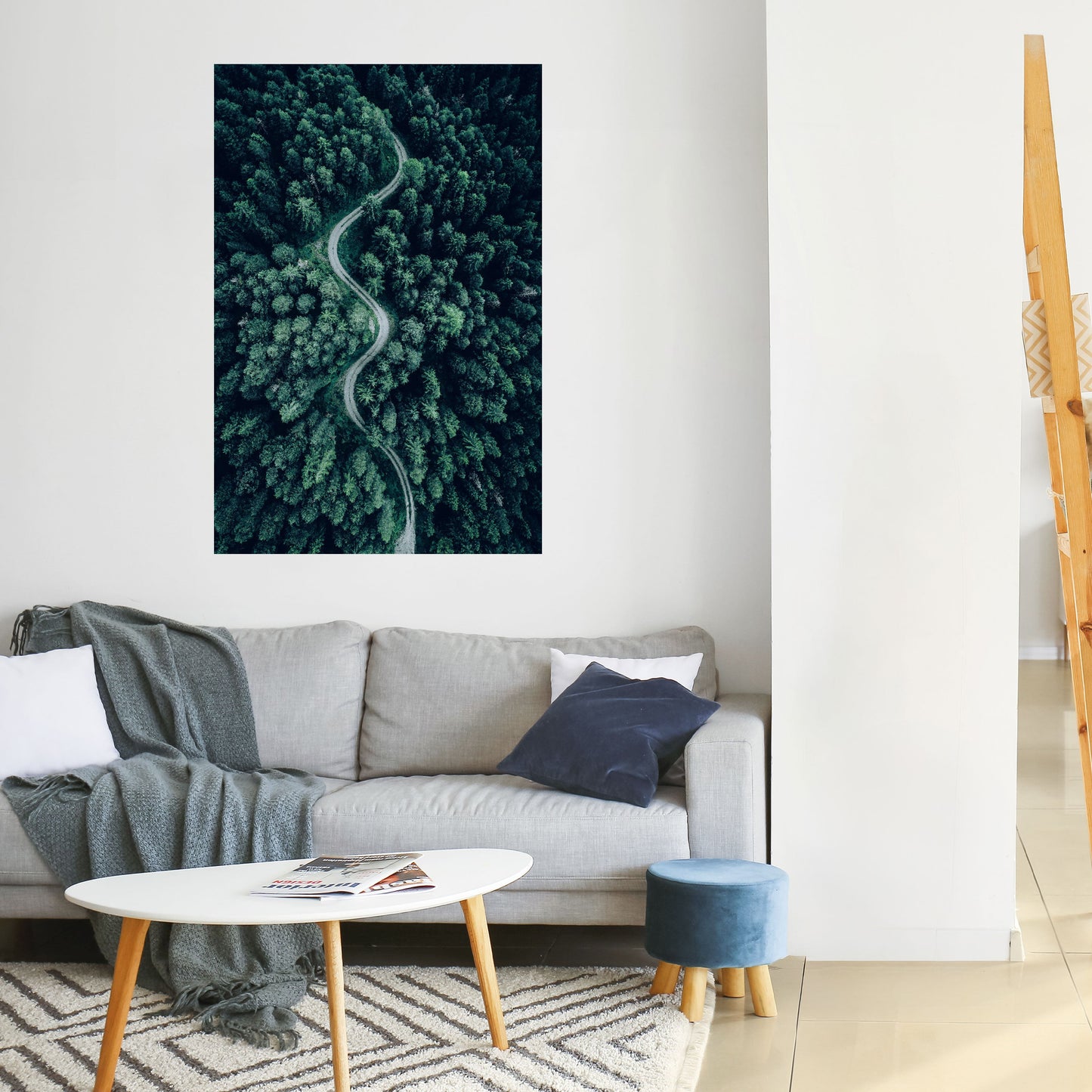Poster verticale staccabile e attaccabile "VIA SERPENTINA FORESTATA"