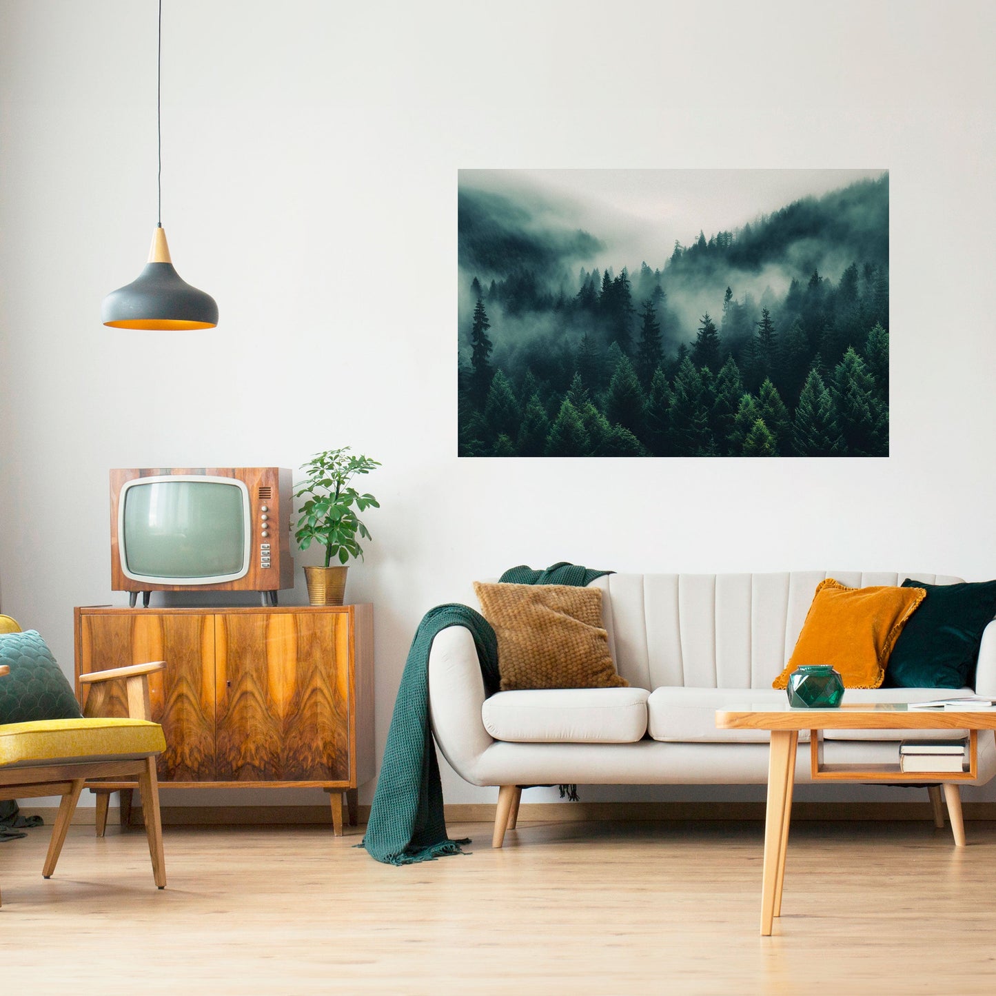 Poster orizzontale staccabile e attaccabile SUSSURRI DELLA FORESTA MISTICA