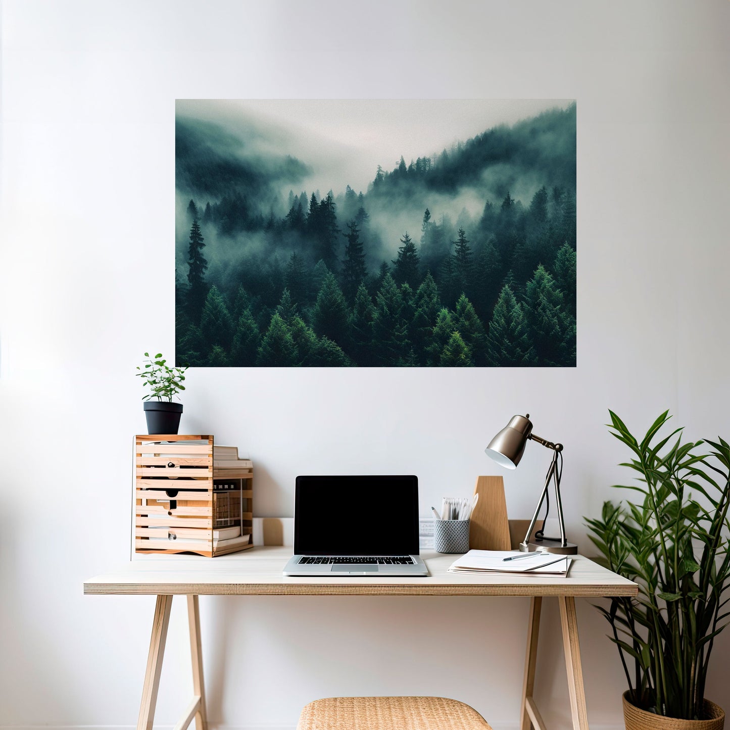 Poster orizzontale staccabile e attaccabile SUSSURRI DELLA FORESTA MISTICA