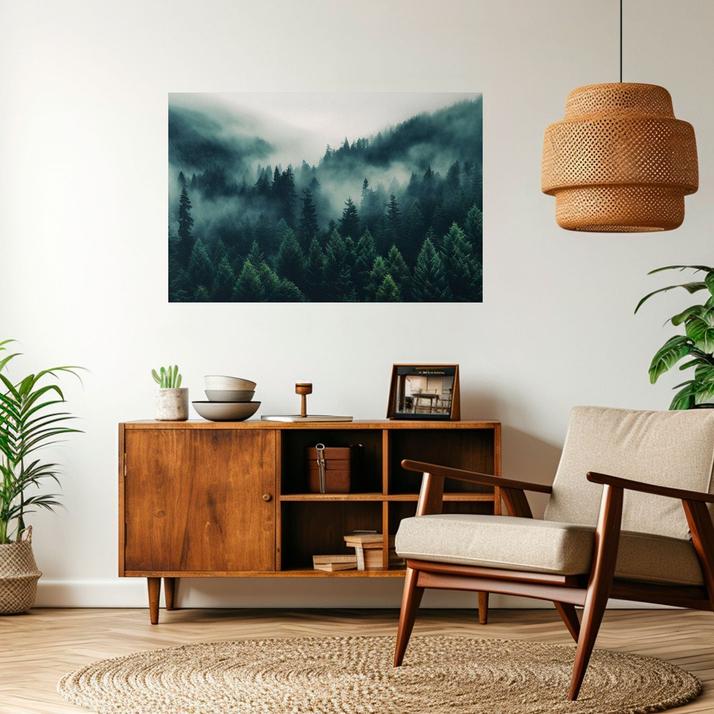 Poster orizzontale staccabile e attaccabile SUSSURRI DELLA FORESTA MISTICA