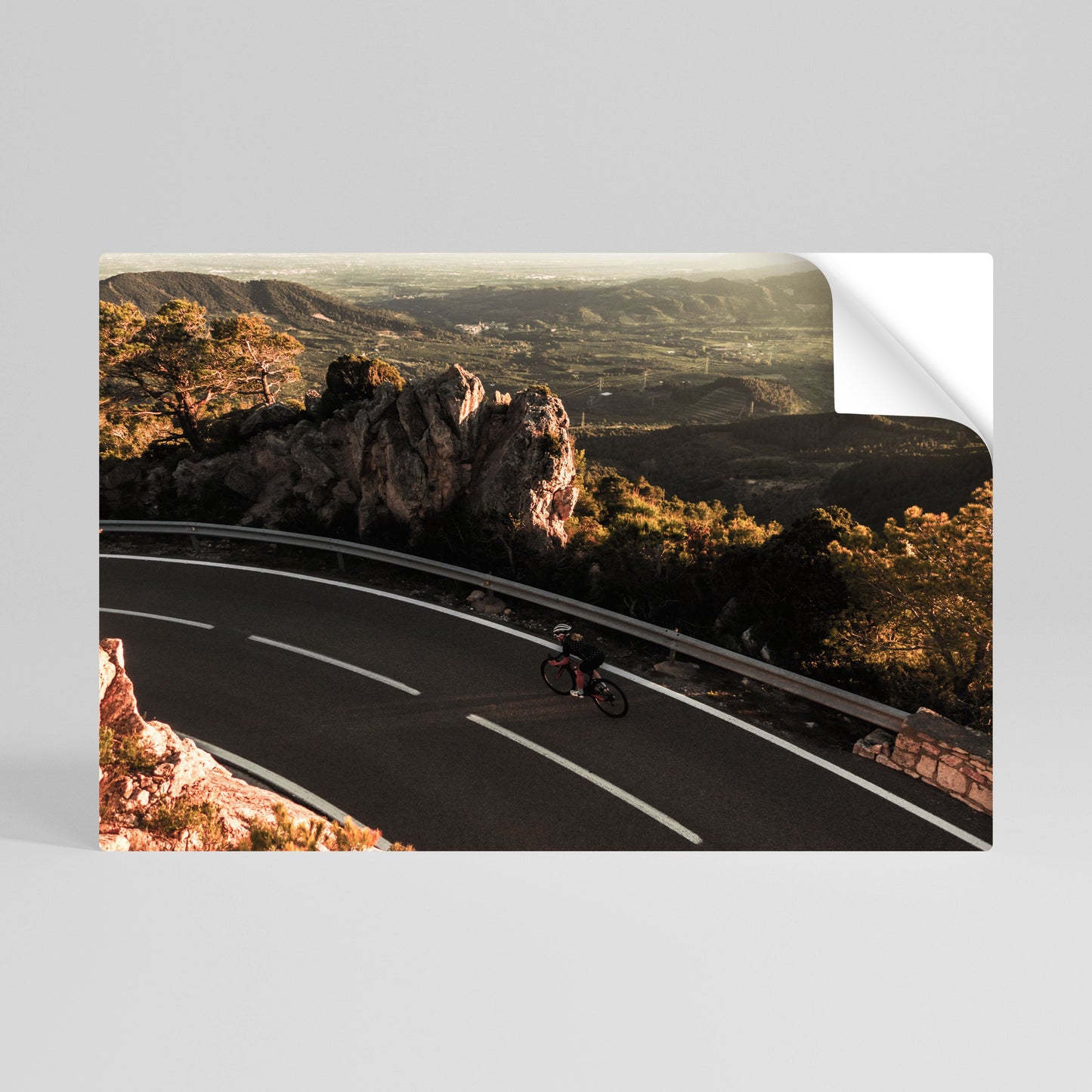 Poster orizzontale staccabile e attaccabile "GIRO SU STRADA DI MONTAGNA"