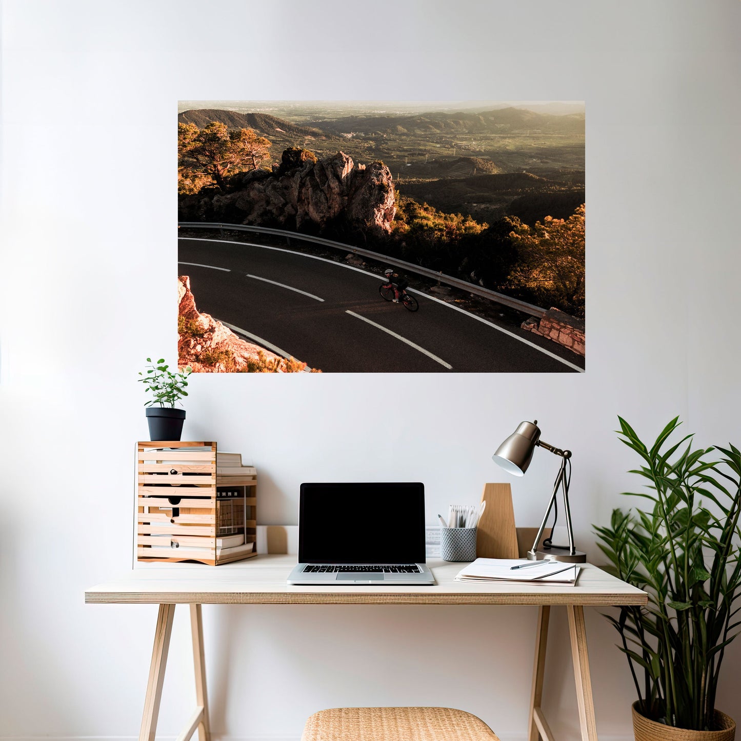 Poster orizzontale staccabile e attaccabile "GIRO SU STRADA DI MONTAGNA"