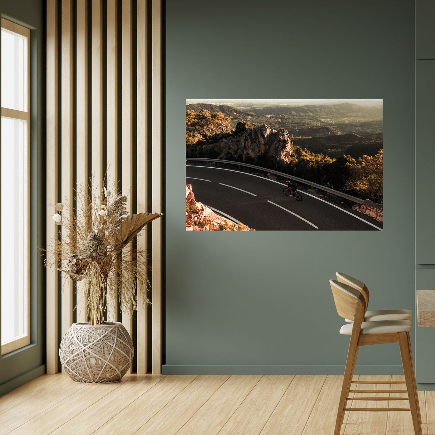 Poster orizzontale staccabile e attaccabile "GIRO SU STRADA DI MONTAGNA"