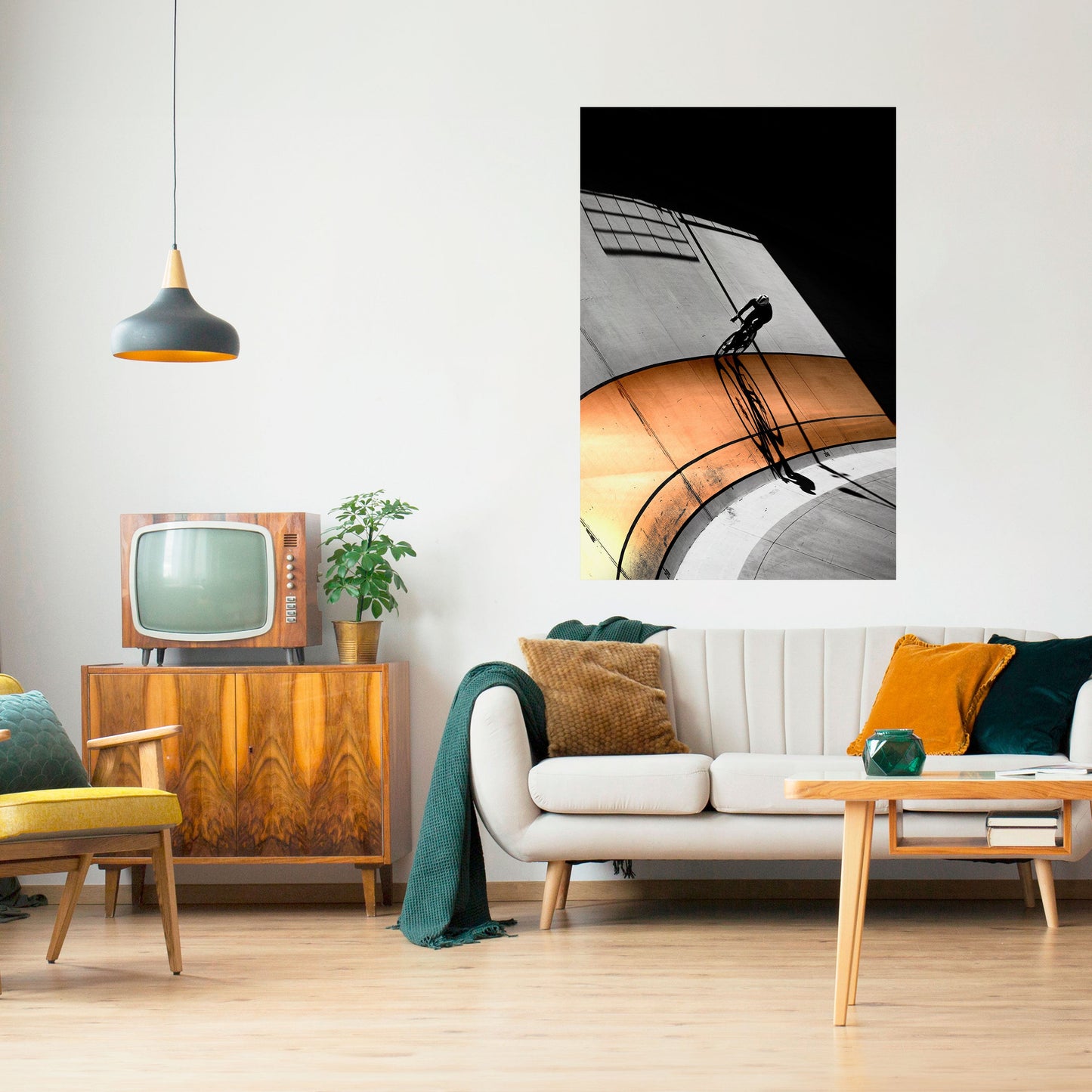 Poster verticale staccabile e attaccabile ORANGE ARC AMBIENCE
