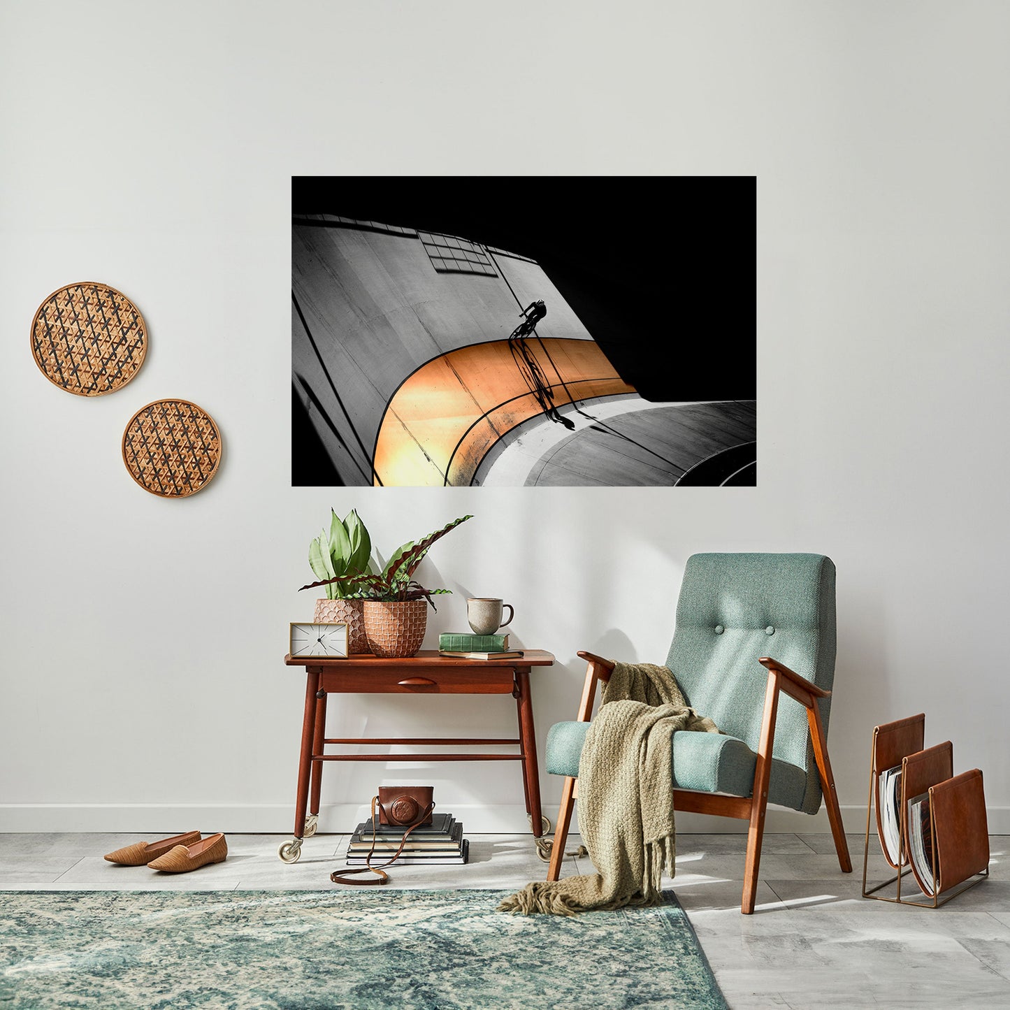 Poster orizzontale staccabile e attaccabile ORANGE ARC AMBIENCE