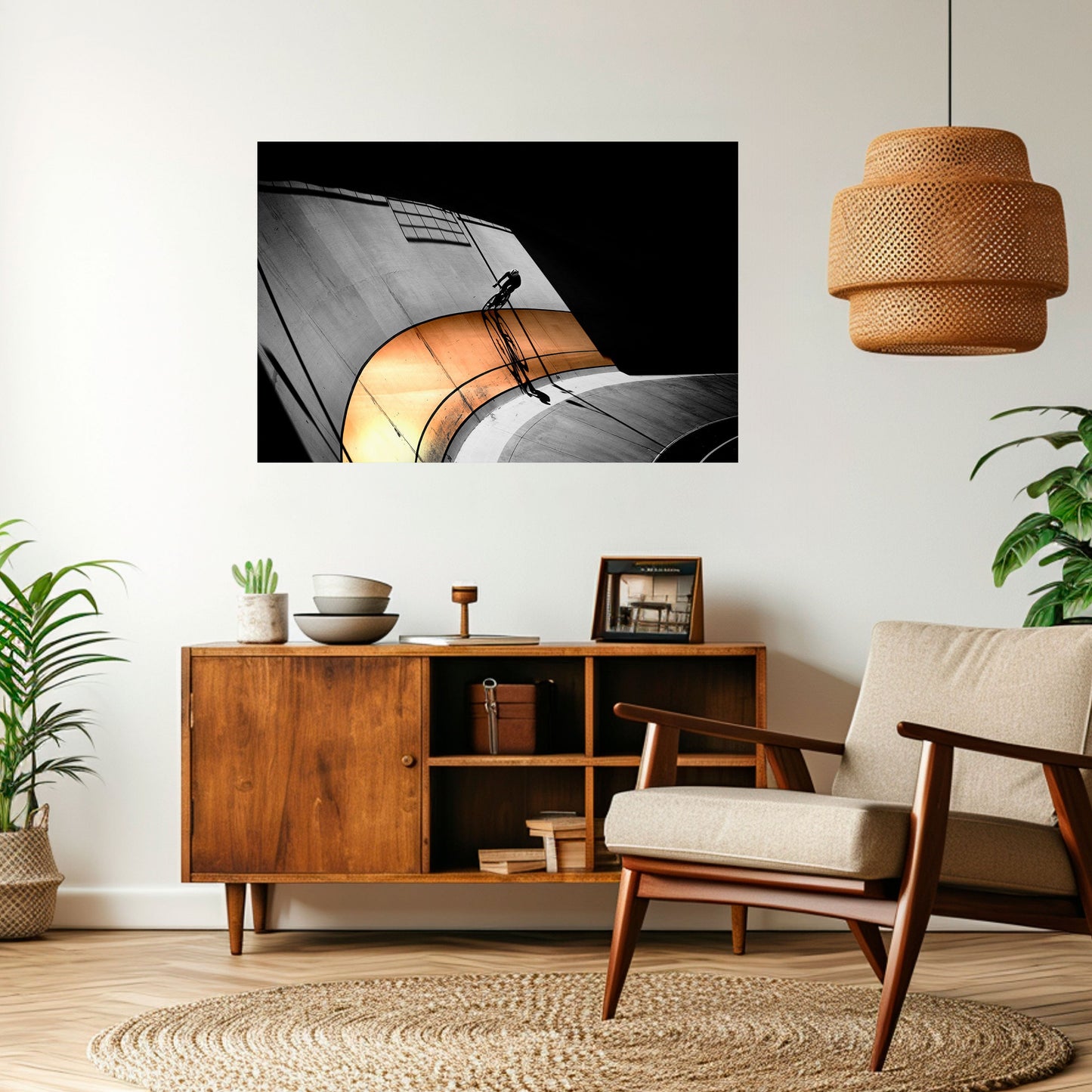 Poster orizzontale staccabile e attaccabile ORANGE ARC AMBIENCE