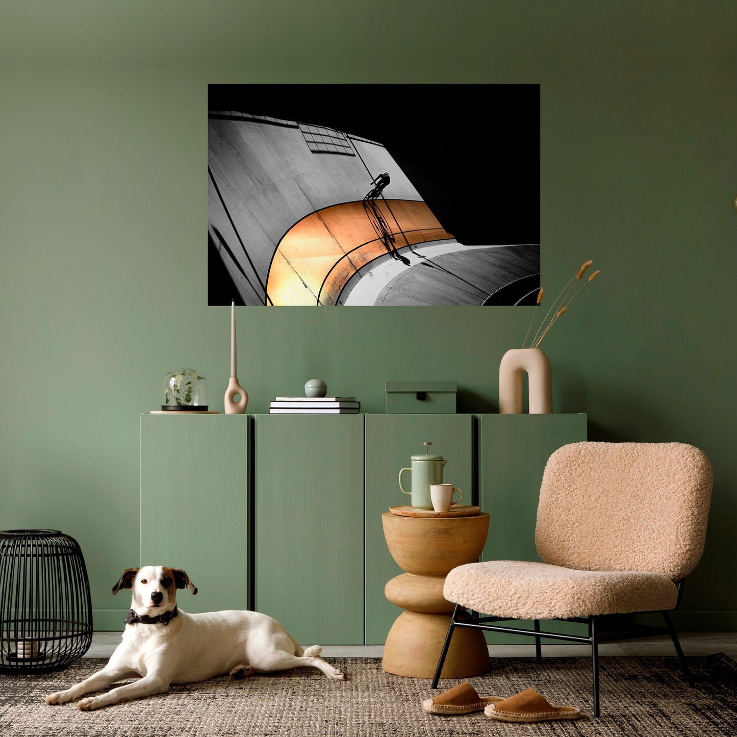 Poster orizzontale staccabile e attaccabile ORANGE ARC AMBIENCE