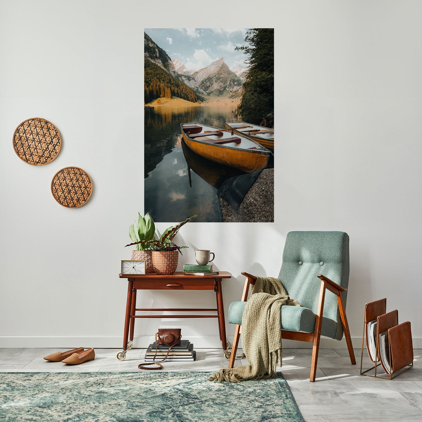 VIAGGIO TRANQUILLO SUL LAGO Poster verticale staccabile e attaccabile