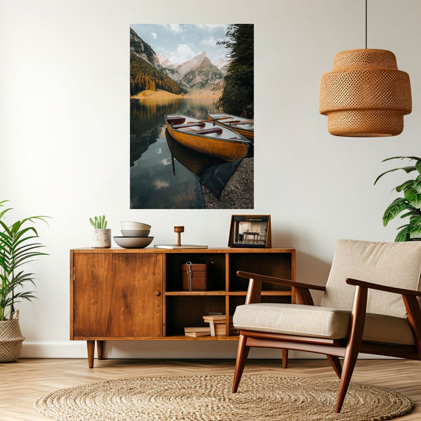 VIAGGIO TRANQUILLO SUL LAGO Poster verticale staccabile e attaccabile