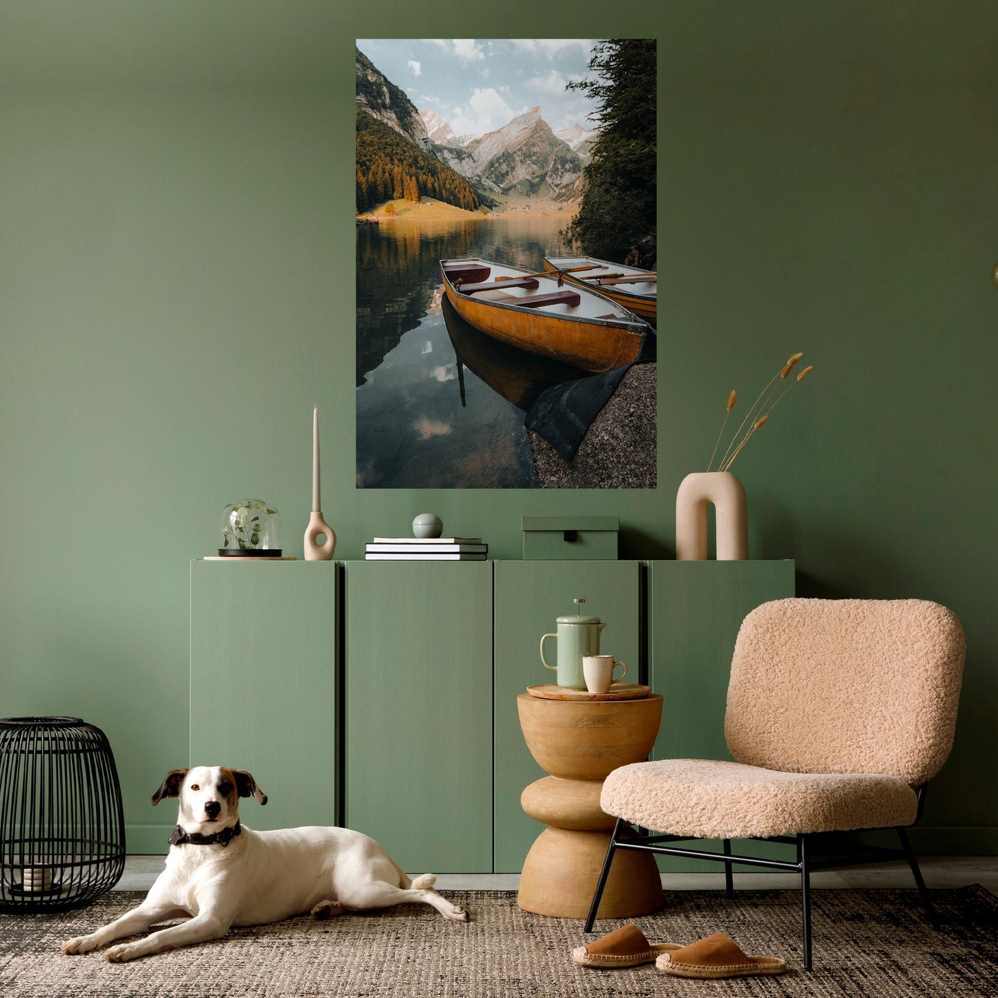 VIAGGIO TRANQUILLO SUL LAGO Poster verticale staccabile e attaccabile