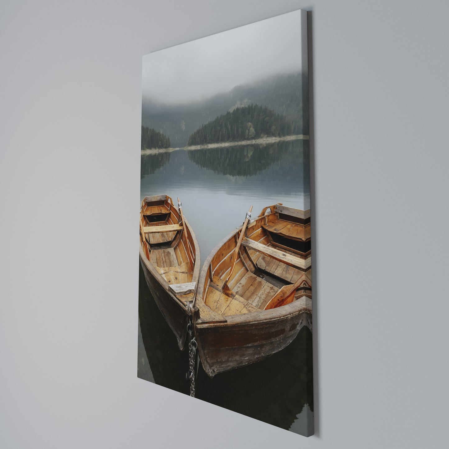 HARMONY OF BOATS Stampa su Tela Verticale