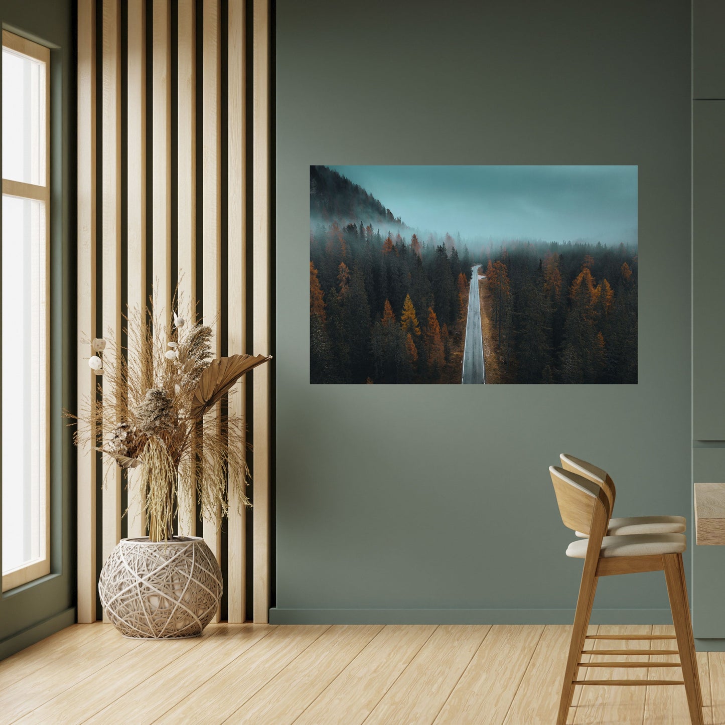 SERENE ROADWAY ESCAPE Poster orizzontale staccabile e attaccabile