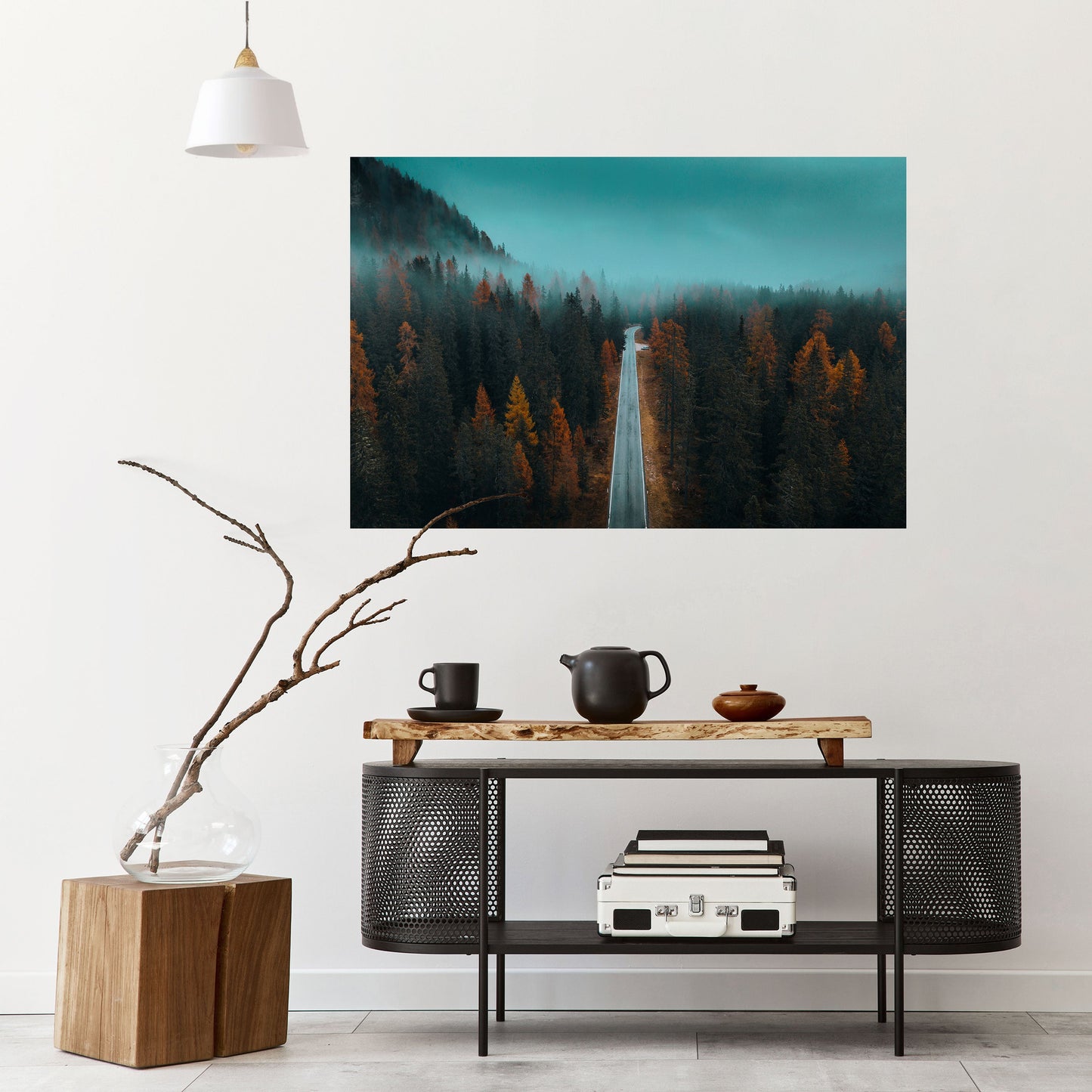 SERENE ROADWAY ESCAPE Poster orizzontale staccabile e attaccabile