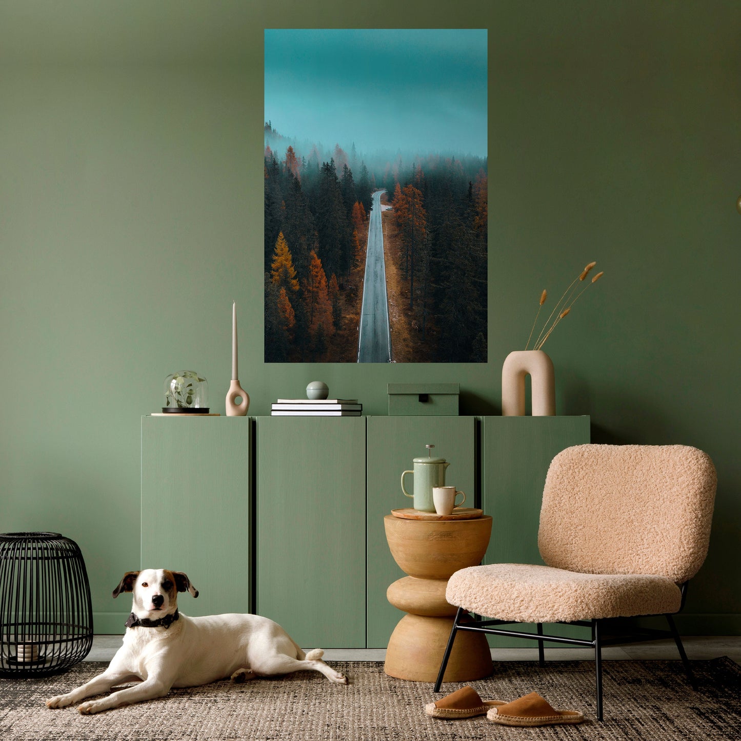 Poster verticale staccabile e attaccabile SERENE ROADWAY ESCAPE