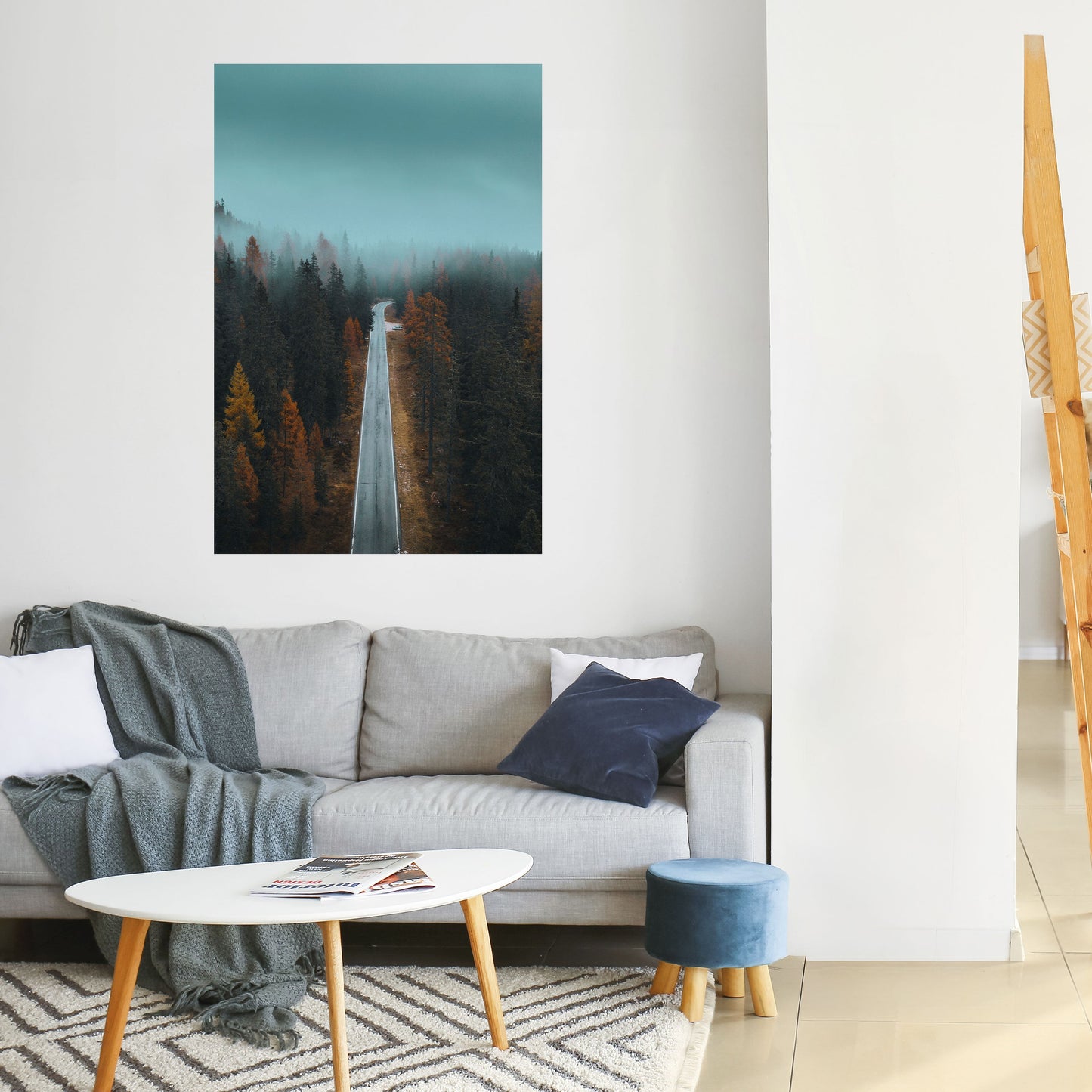 Poster verticale staccabile e attaccabile SERENE ROADWAY ESCAPE