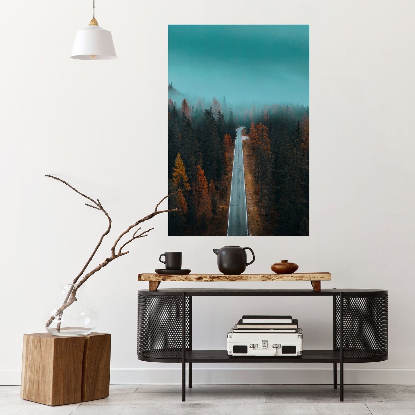 Poster verticale staccabile e attaccabile SERENE ROADWAY ESCAPE