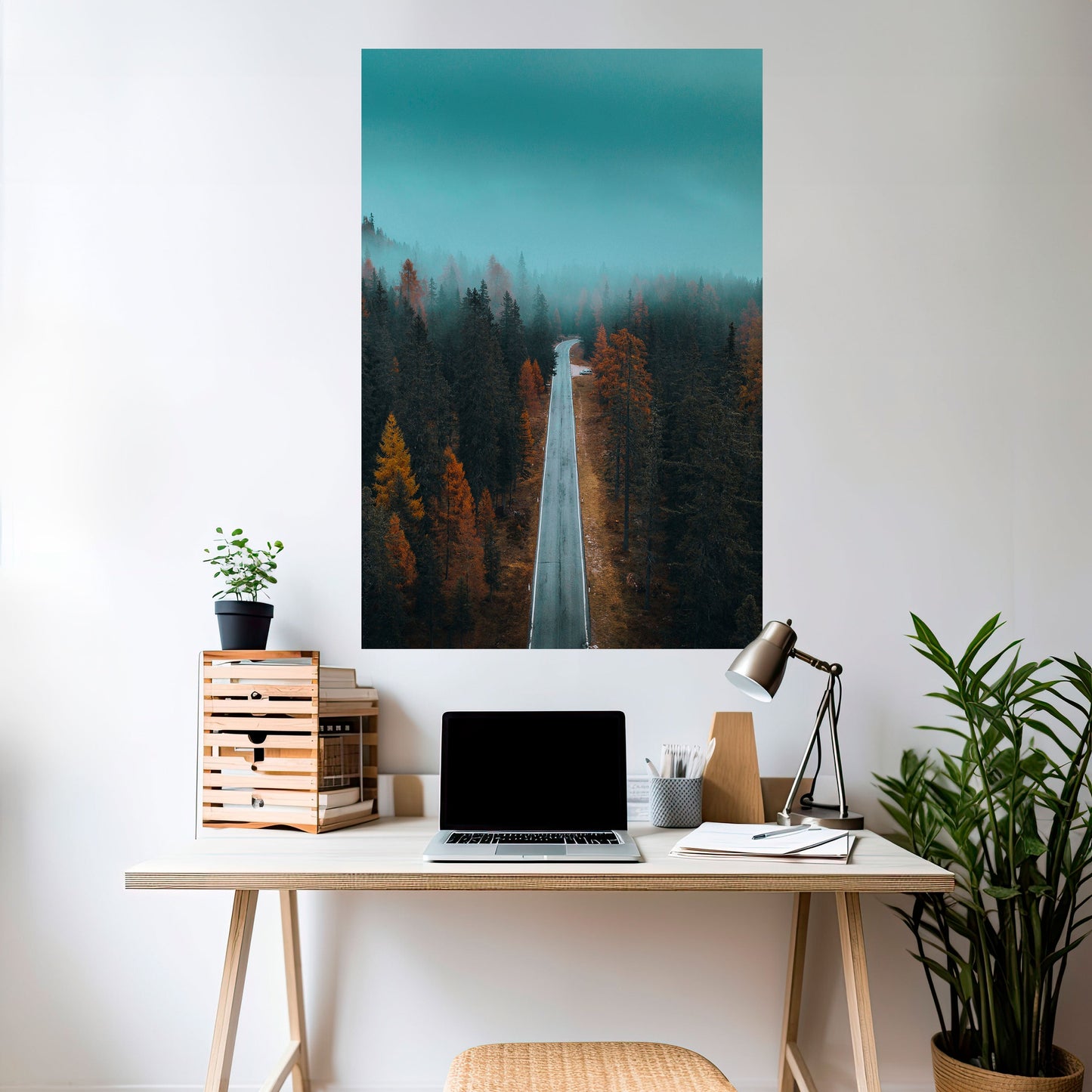 Poster verticale staccabile e attaccabile SERENE ROADWAY ESCAPE