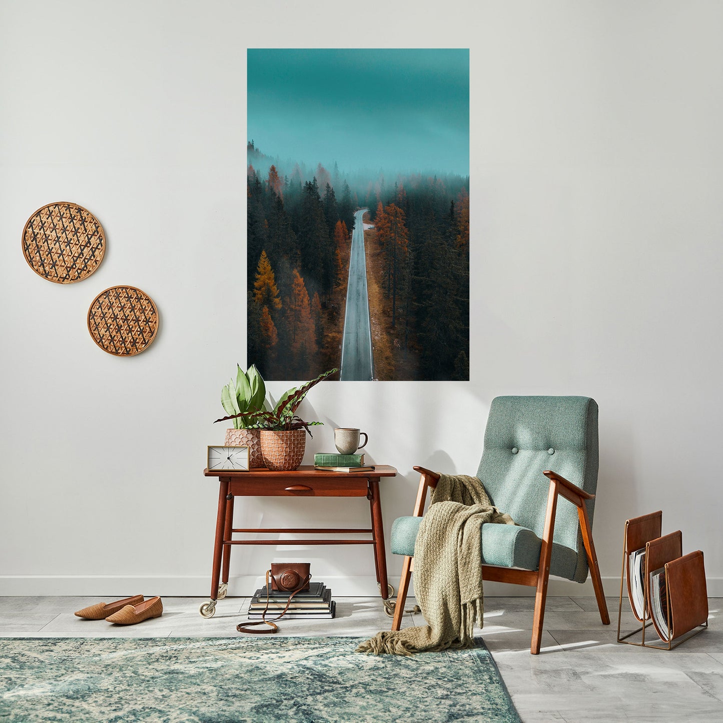 Poster verticale staccabile e attaccabile SERENE ROADWAY ESCAPE