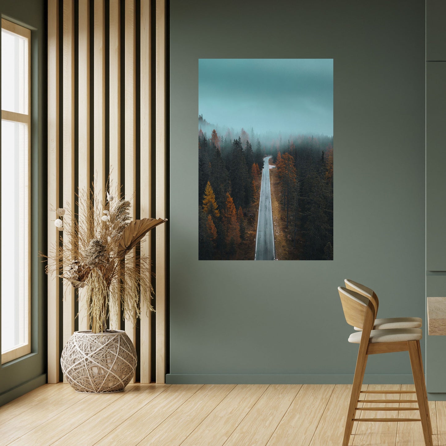 Poster verticale staccabile e attaccabile SERENE ROADWAY ESCAPE