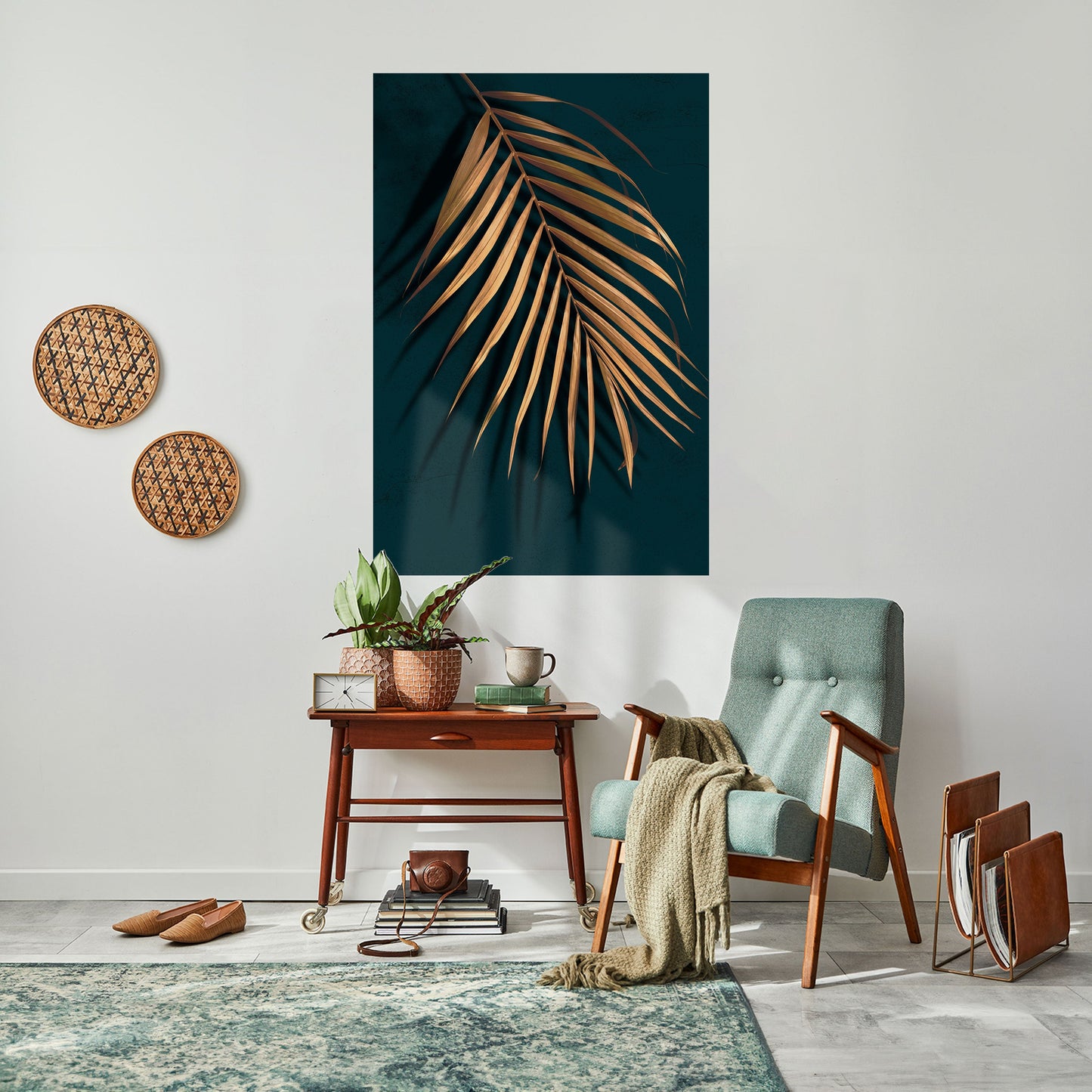 GOLDEN PALM WHISPERS Poster verticale staccabile e attaccabile