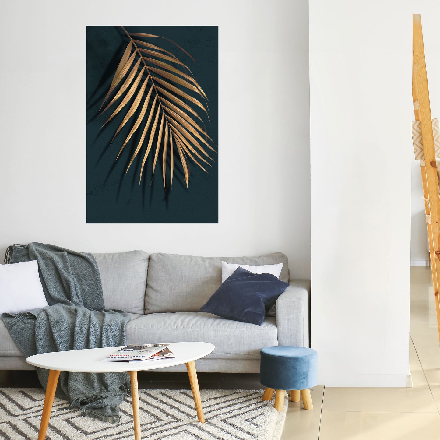 GOLDEN PALM WHISPERS Poster verticale staccabile e attaccabile