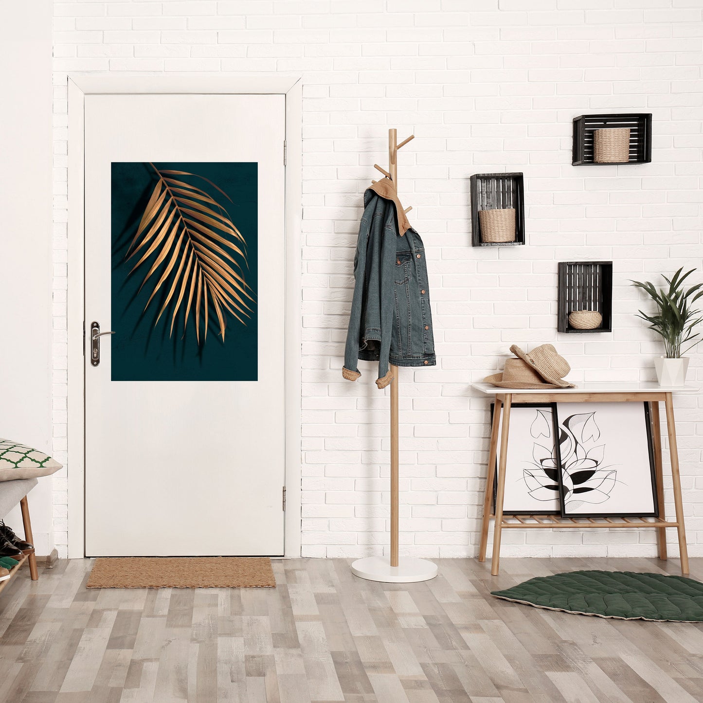 GOLDEN PALM WHISPERS Poster verticale staccabile e attaccabile