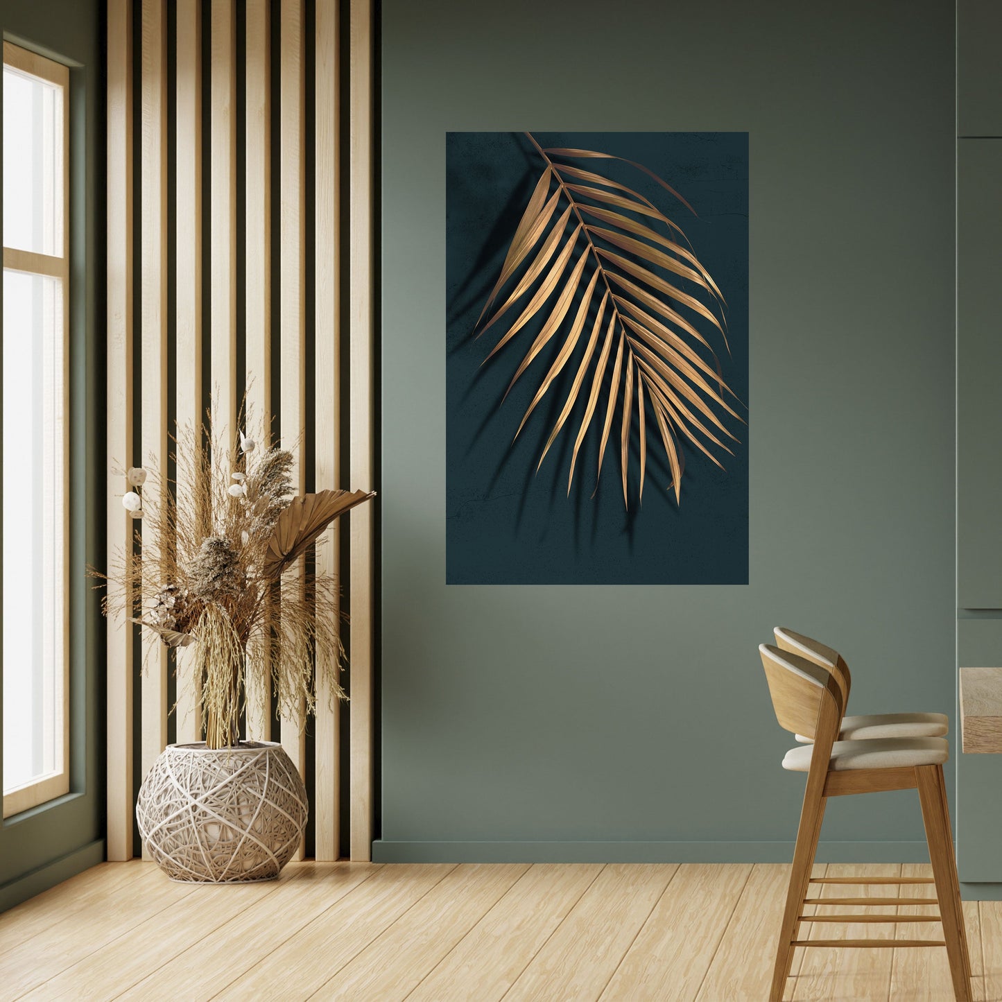 GOLDEN PALM WHISPERS Poster verticale staccabile e attaccabile