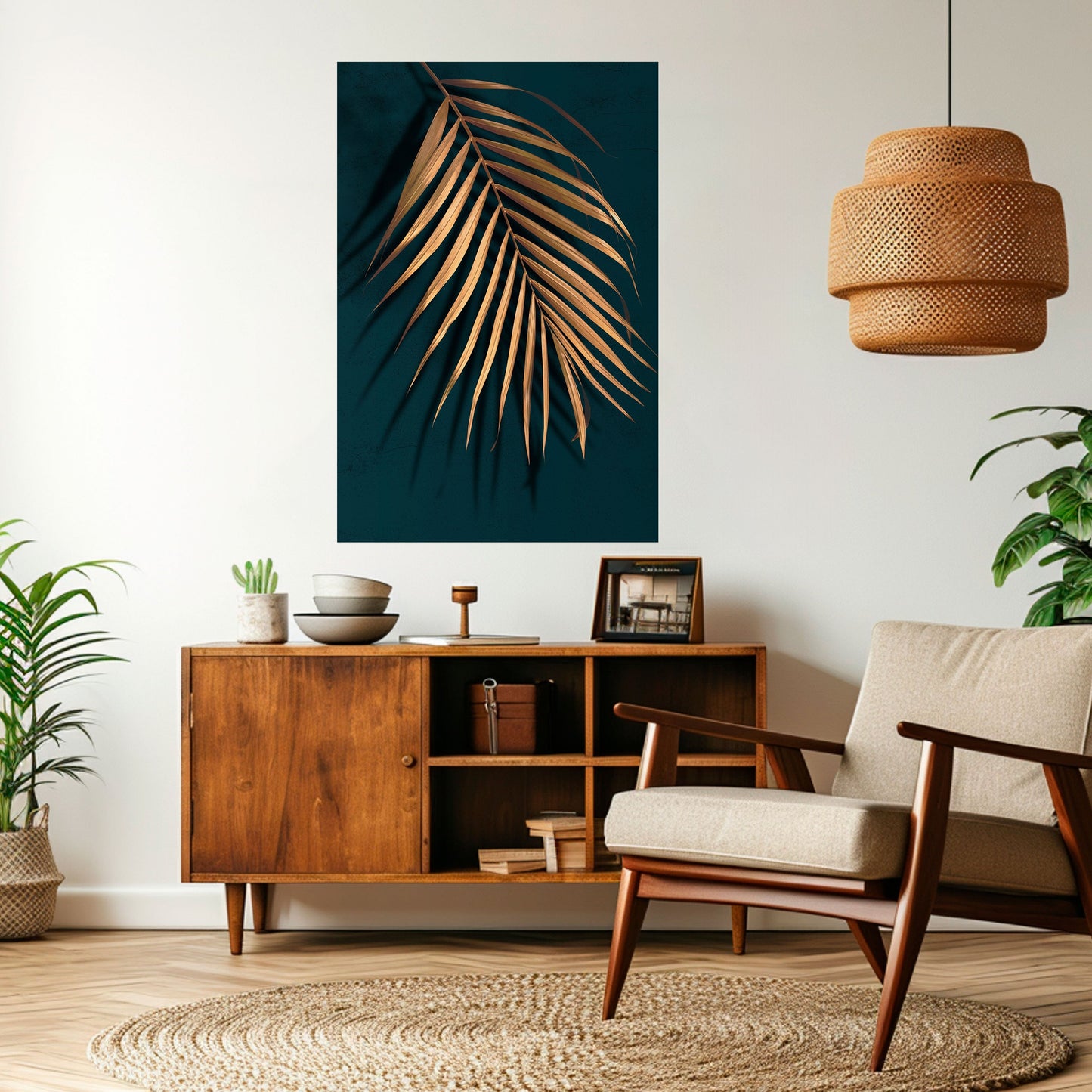 GOLDEN PALM WHISPERS Poster verticale staccabile e attaccabile