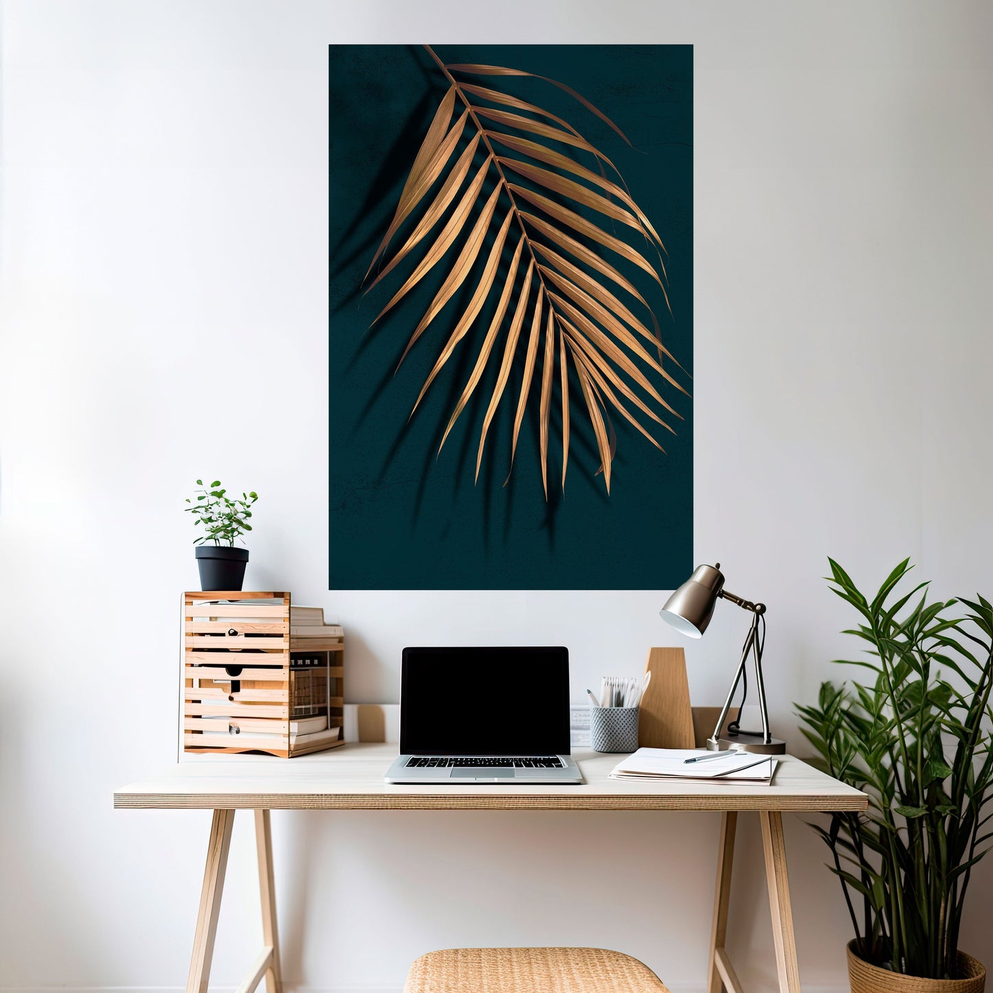 GOLDEN PALM WHISPERS Poster verticale staccabile e attaccabile