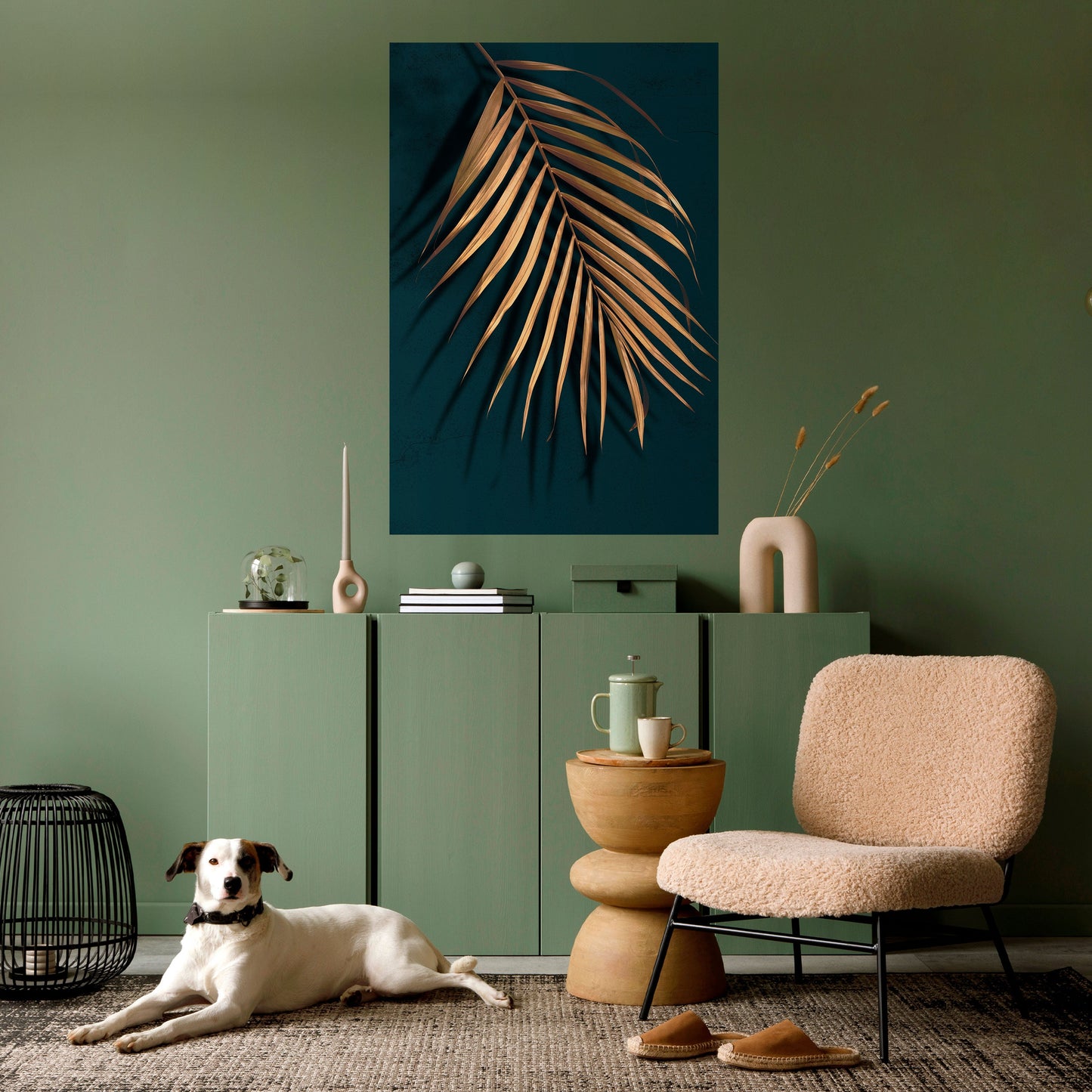 GOLDEN PALM WHISPERS Poster verticale staccabile e attaccabile