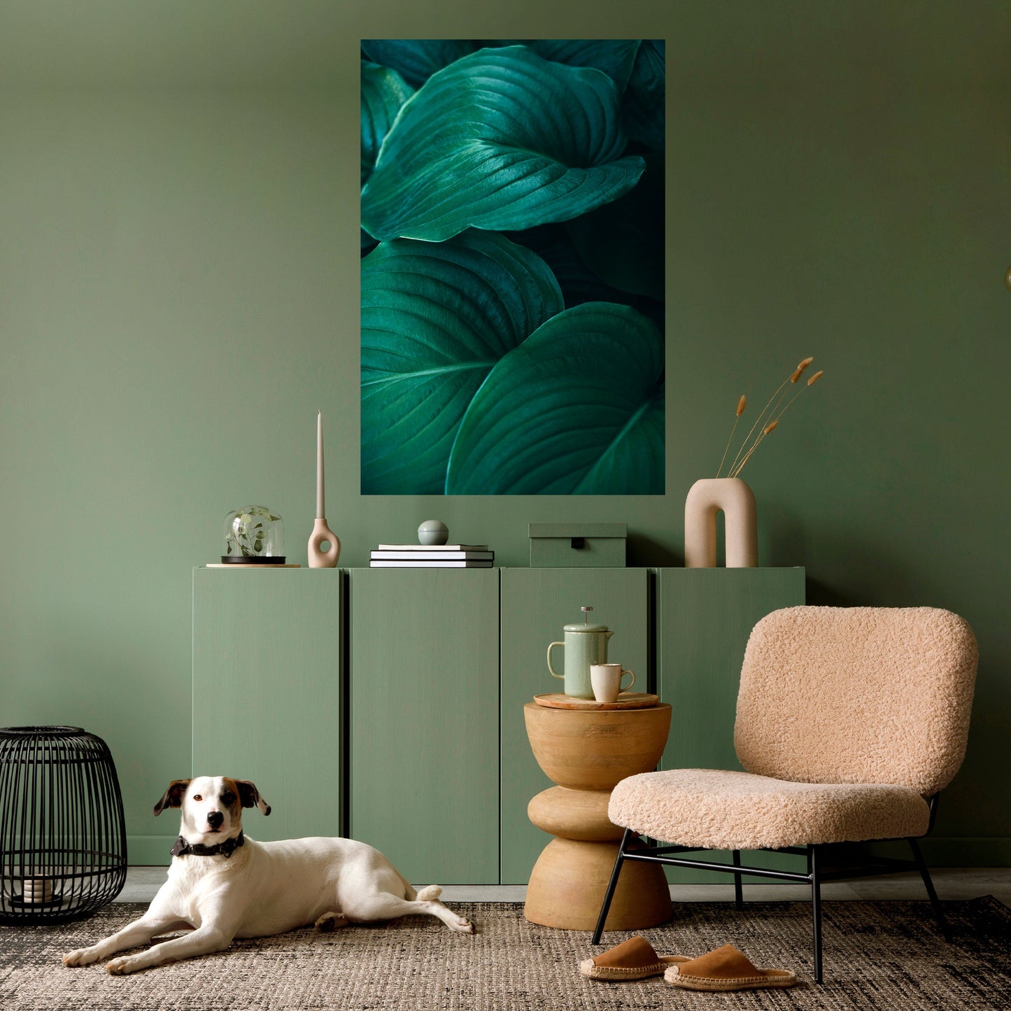 Poster verticale staccabile e attaccabile con delicate tonalità botaniche