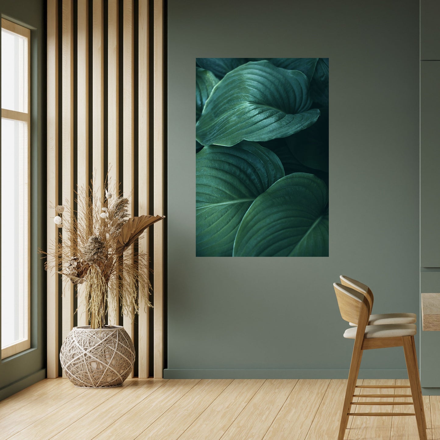 Poster verticale staccabile e attaccabile con delicate tonalità botaniche
