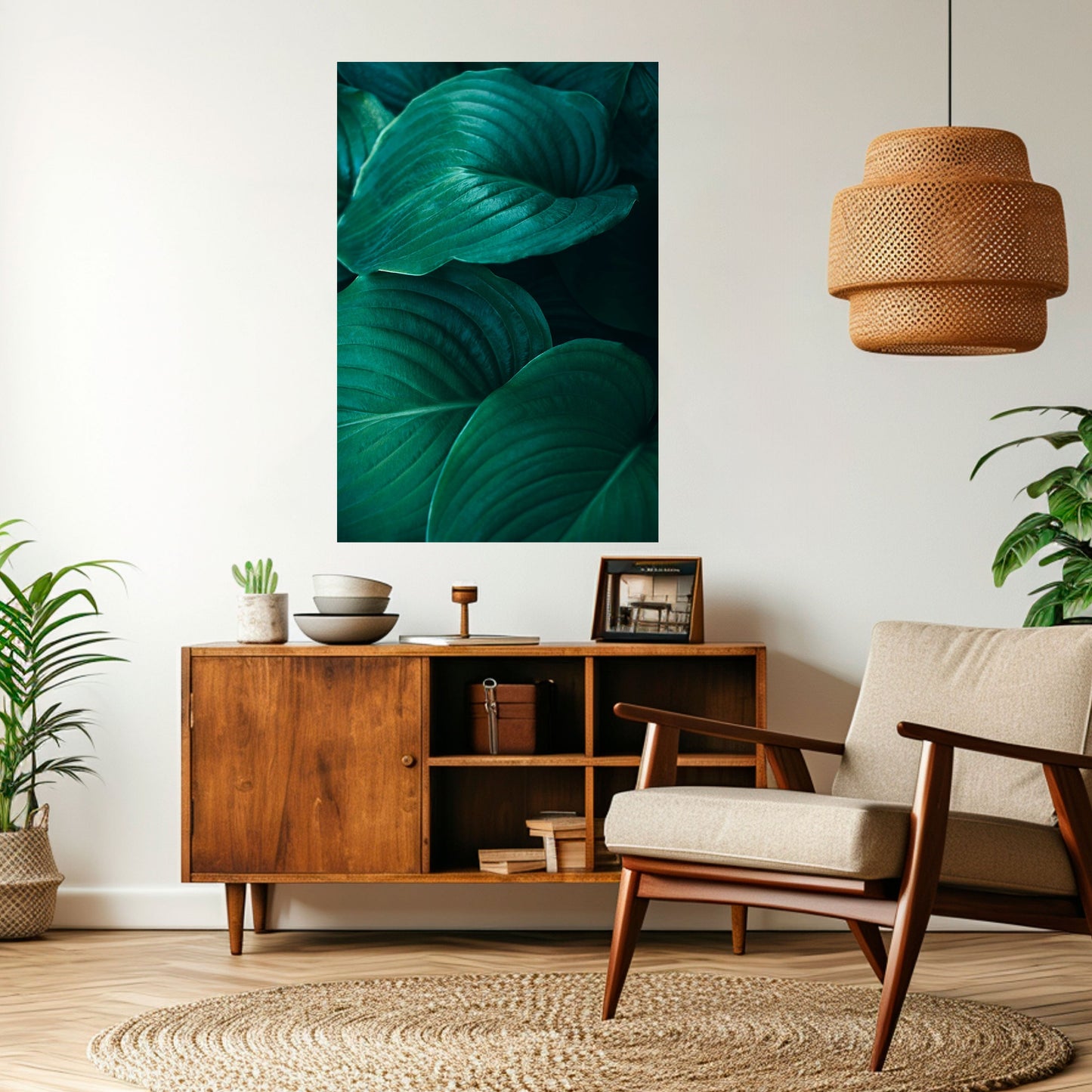 Poster verticale staccabile e attaccabile con delicate tonalità botaniche