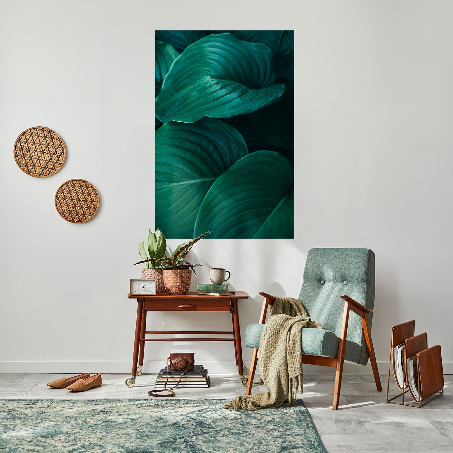 Poster verticale staccabile e attaccabile con delicate tonalità botaniche