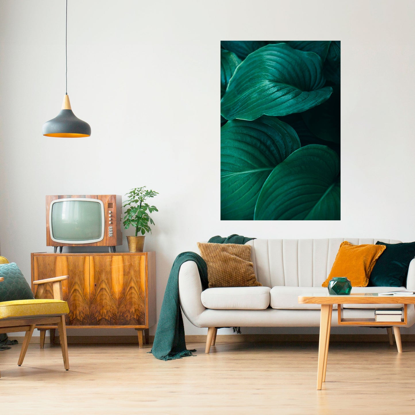 Poster verticale staccabile e attaccabile con delicate tonalità botaniche
